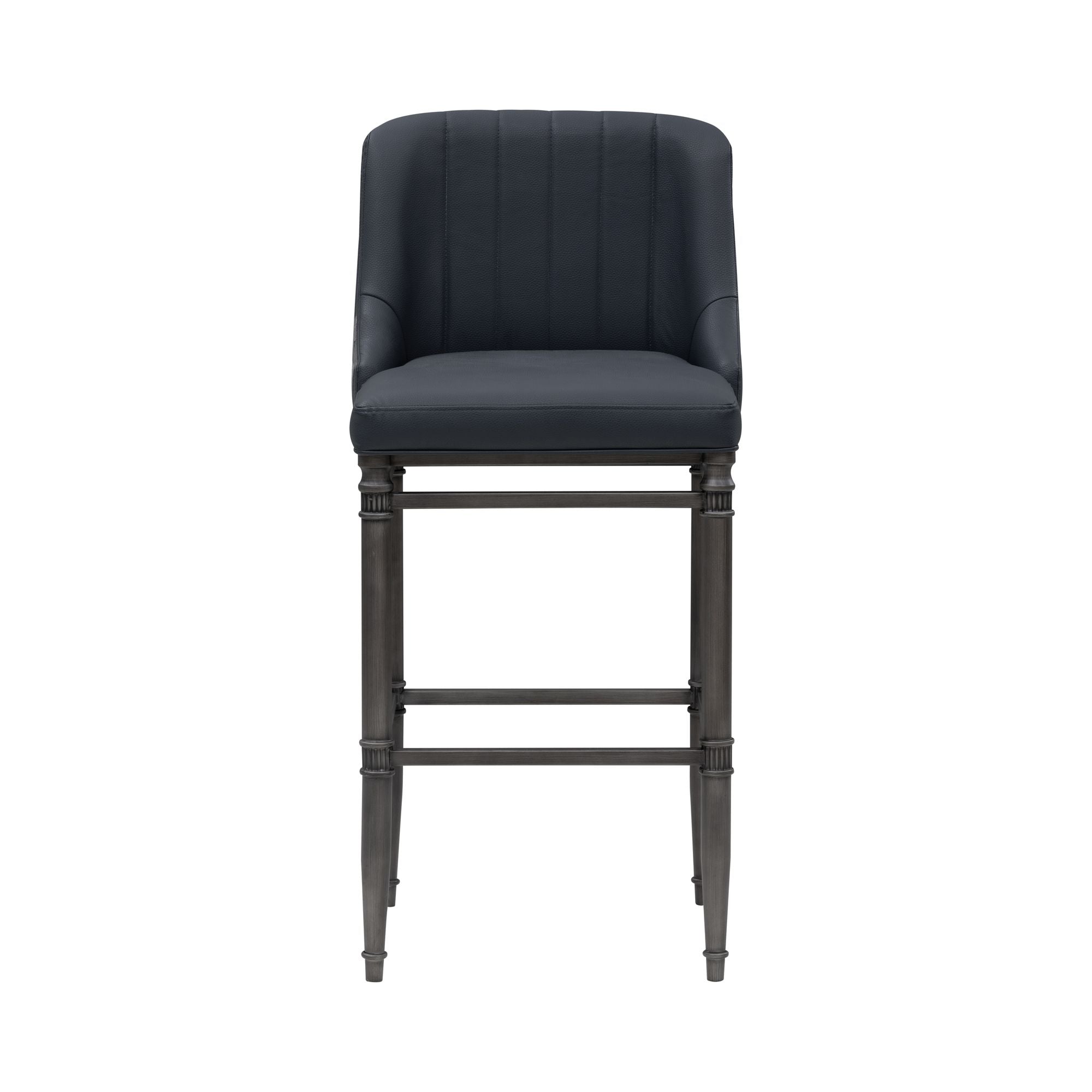 Marvin - Steel Frame Faux Leather Upholstered Bar Height Barstool