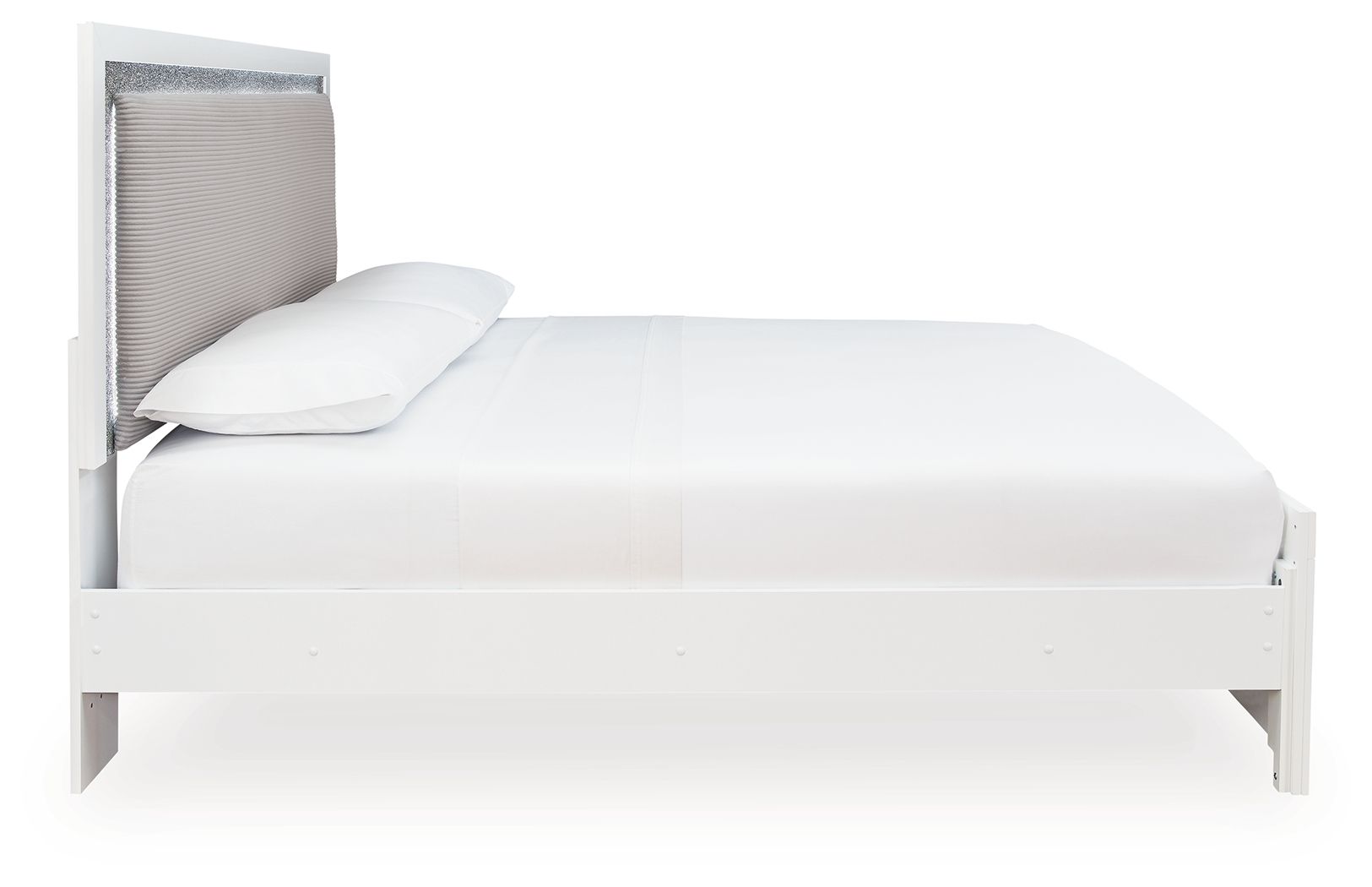 Maeling - King Upholstered Panel Bed - White