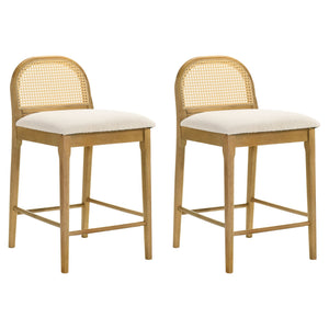 Lucio - Modern Farmhouse Wood Counter Height Kitchen Bar Stool
