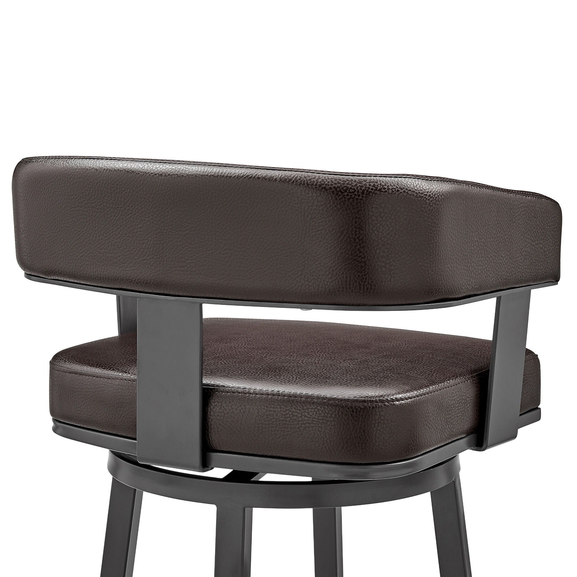 Cohen - 26" Counter Height Swivel Bar Stool - Java Brown Finish And Faux Leather