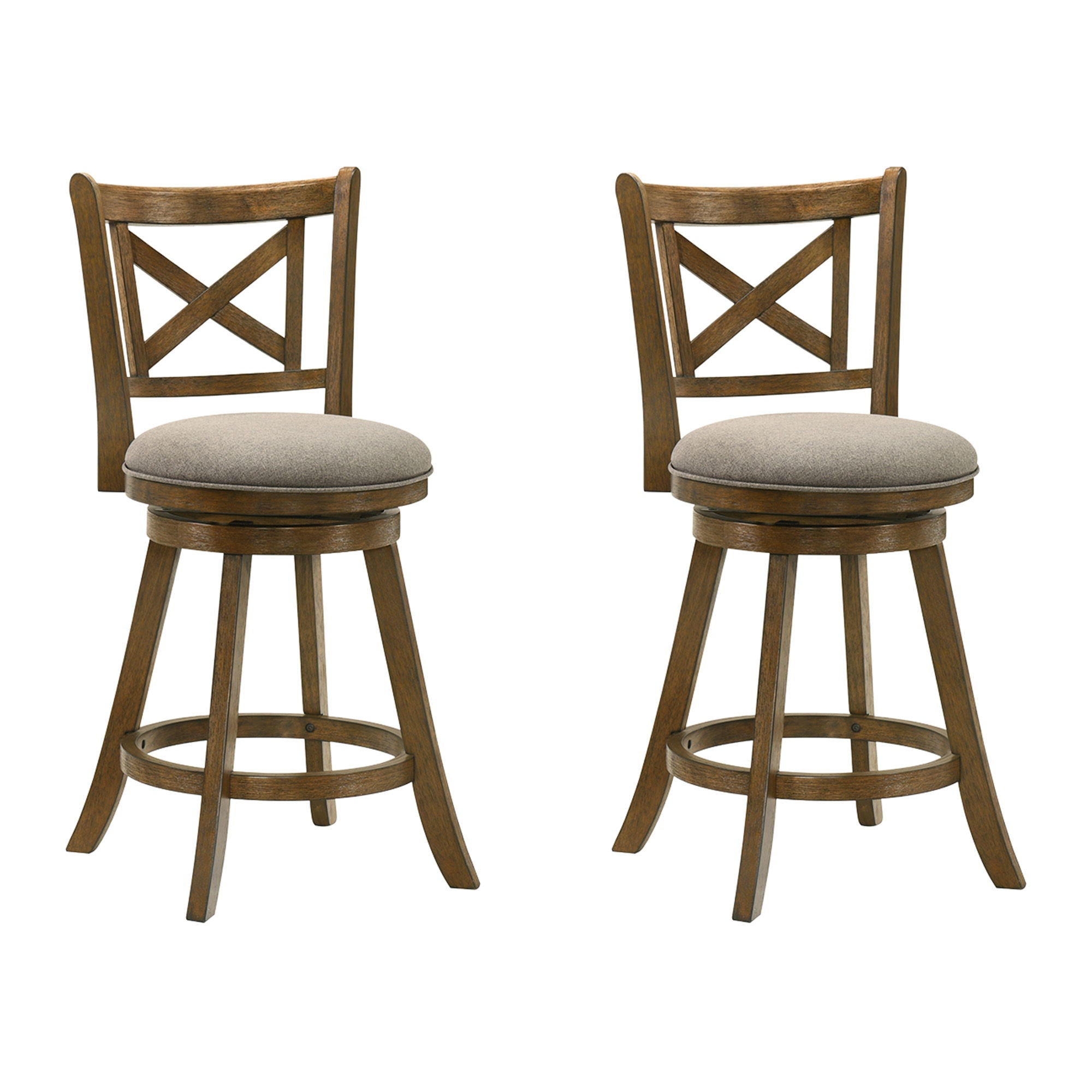 Kodi - Modern Farmhouse Swivel Wood Counter Height Kitchen Bar Stool