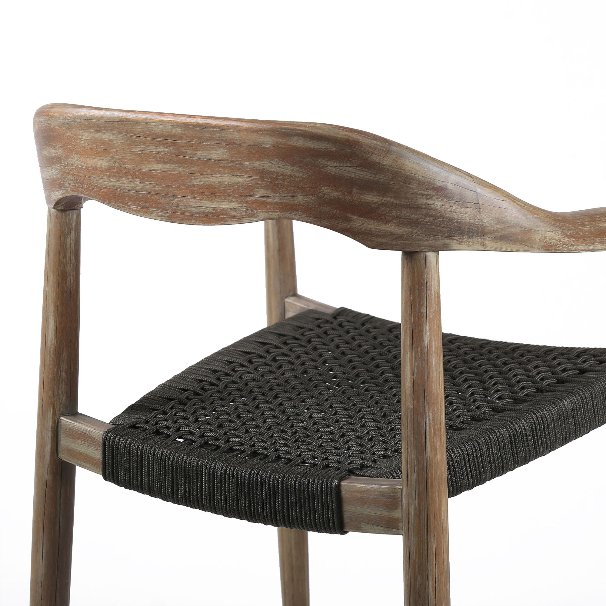 Oasis Santo - 5 Piece Outdoor Patio Round Dining Set - Eucalyptus / Charcoal