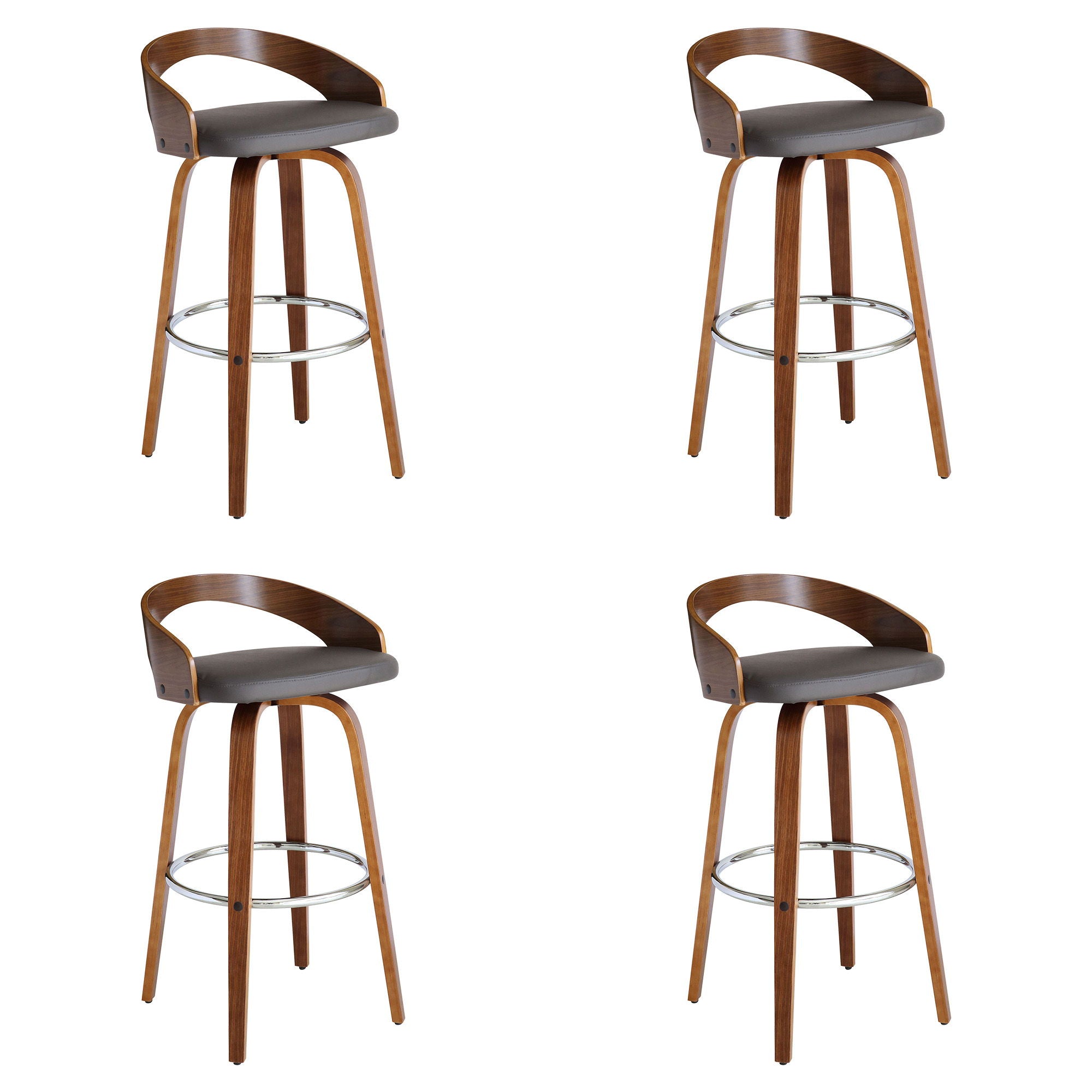 Sonia - 30" Bar Height Swivel Bar Stool - Walnut Wood