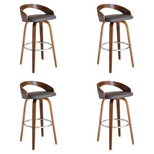 Sonia - 30" Bar Height Swivel Bar Stool - Walnut Wood