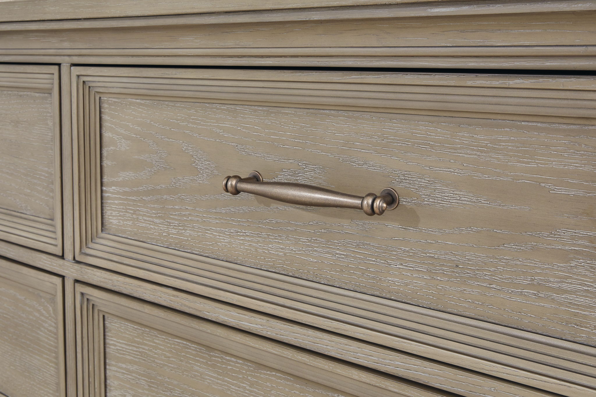 Vallardia - Dresser And Mirror - Light Grayish Brown