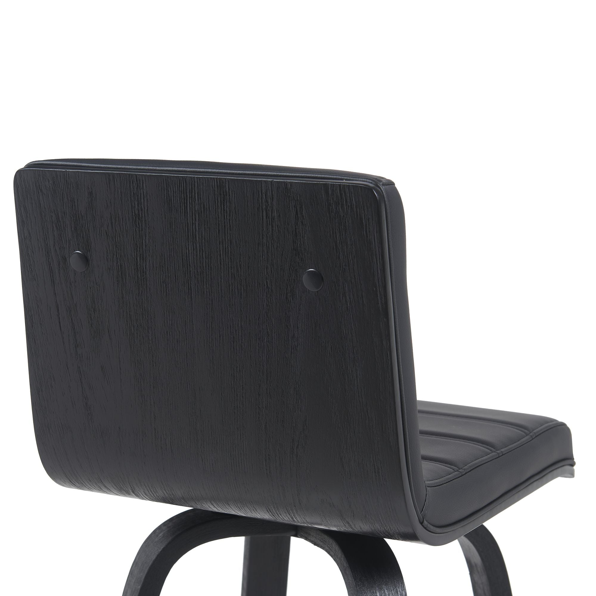 Vienna - Modern Swivel Bar Height Stool - Black Brushed Wood Frame