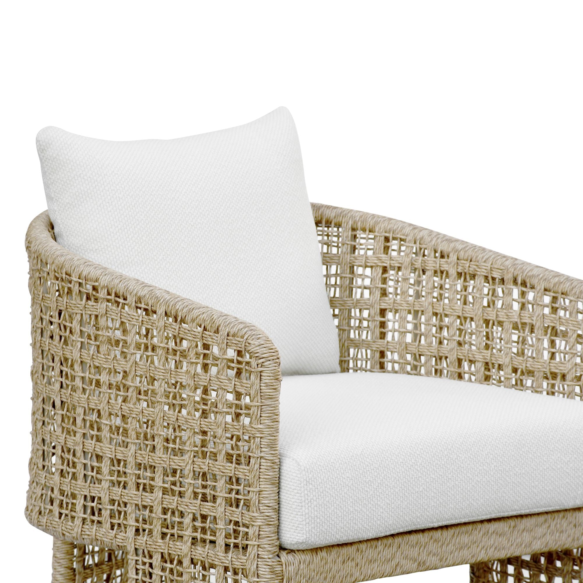 Driftbay - Powder Coated Metal Outdoor Conversation Set With Cushions