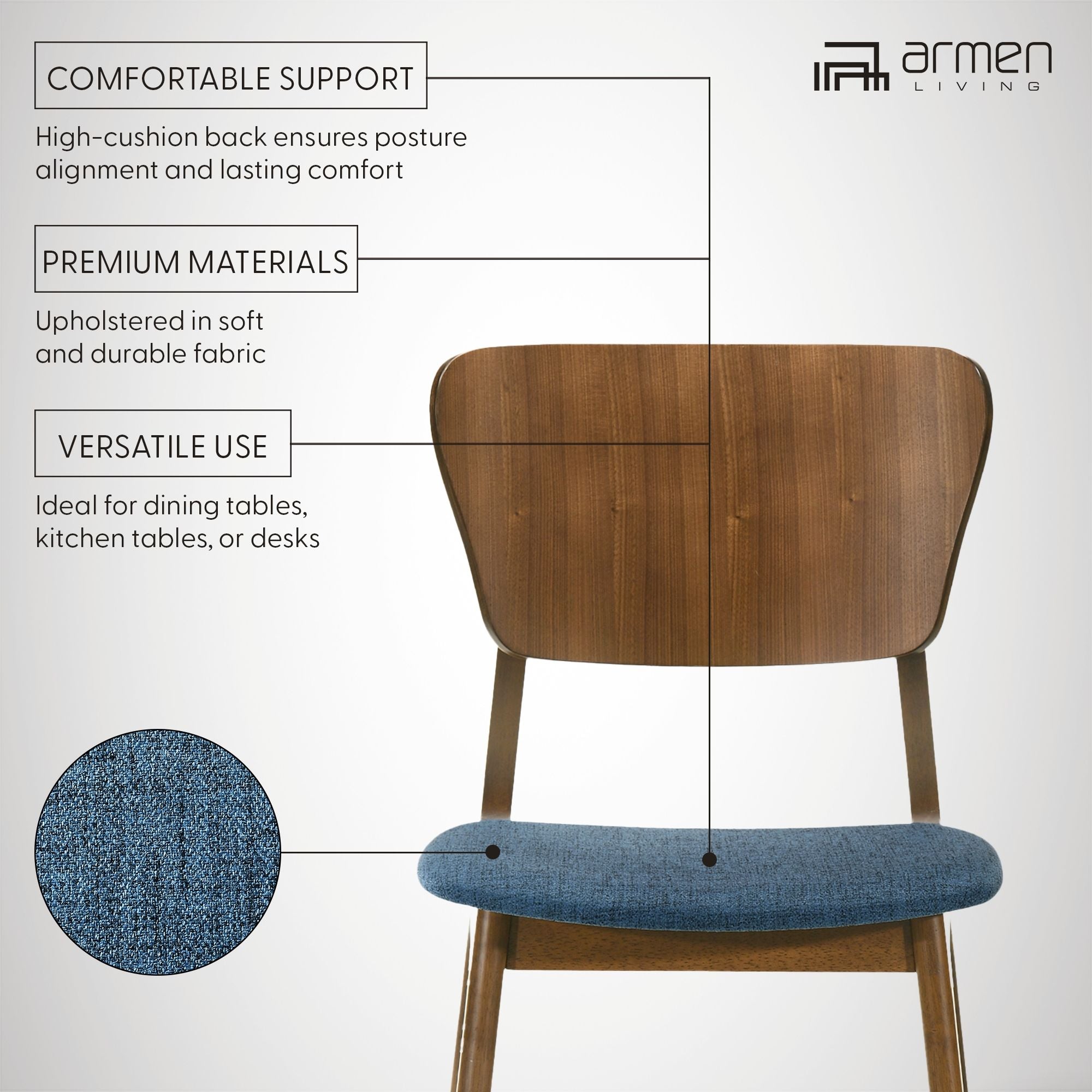 Kalia - Dining Chair With Walnut Frame