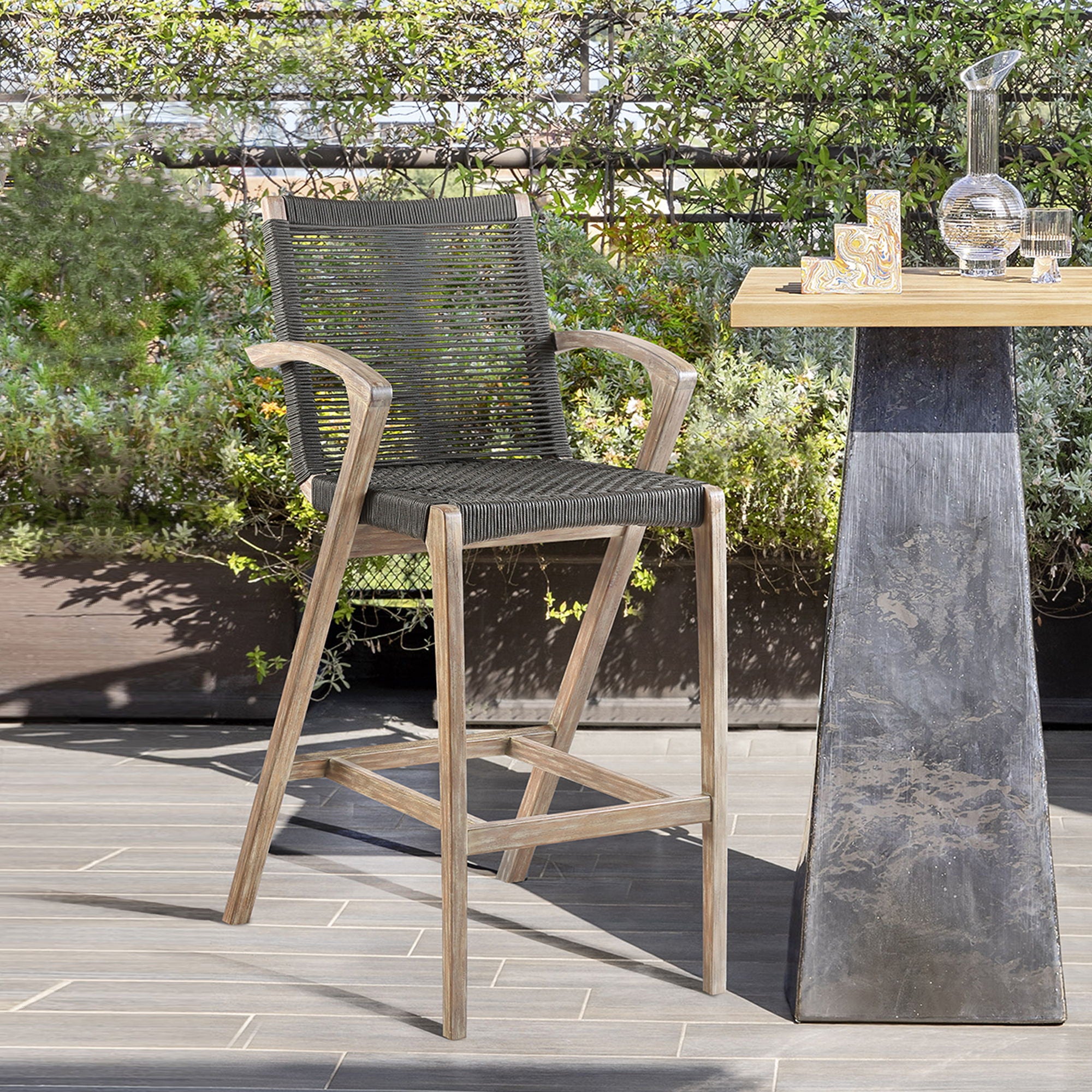 Brielle - Counter Height Stool - Light Eucalyptus / Charcoal