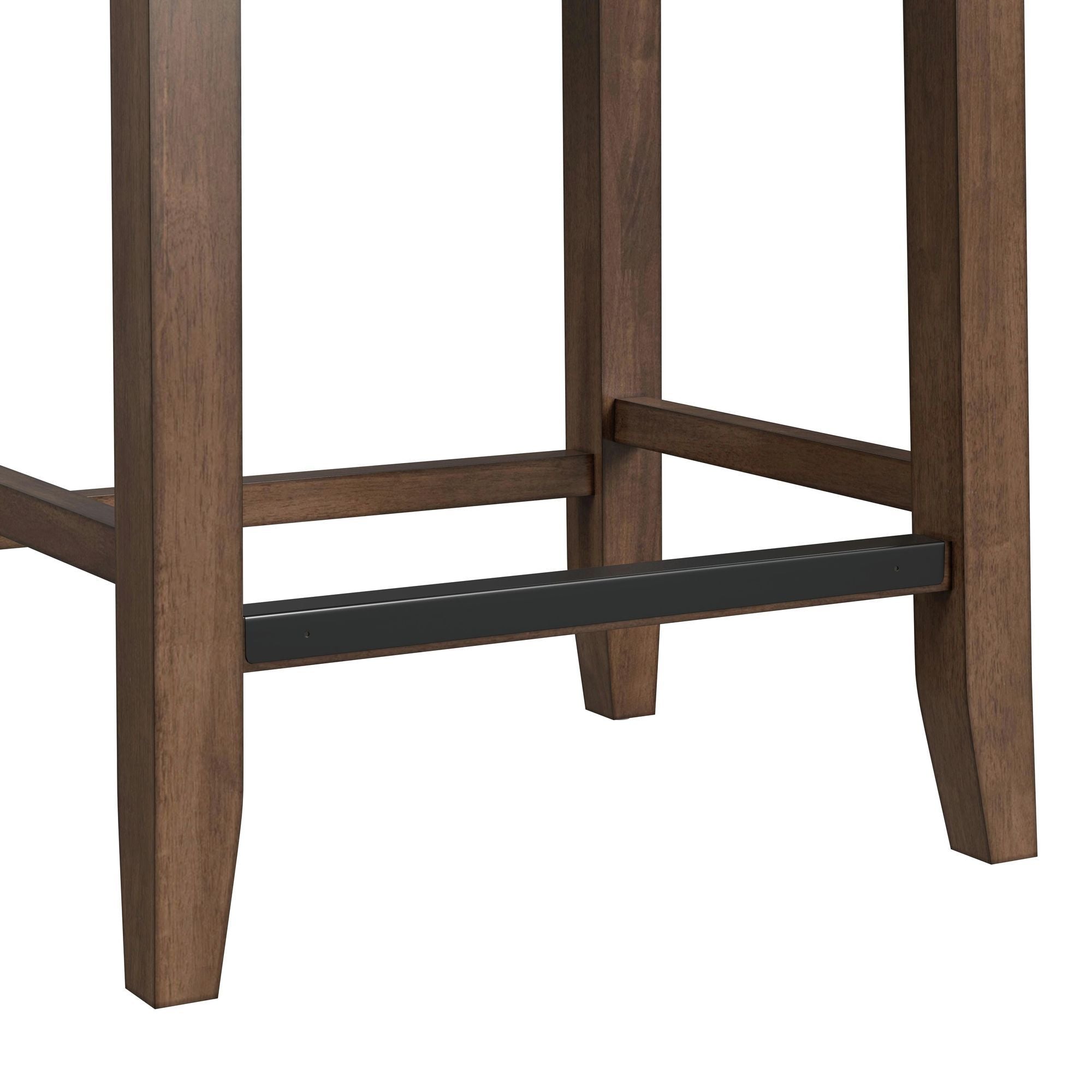Santa Barbara - Kitchen Island & 2 Counter Stools With Fabric - Walnut / Dark Gray