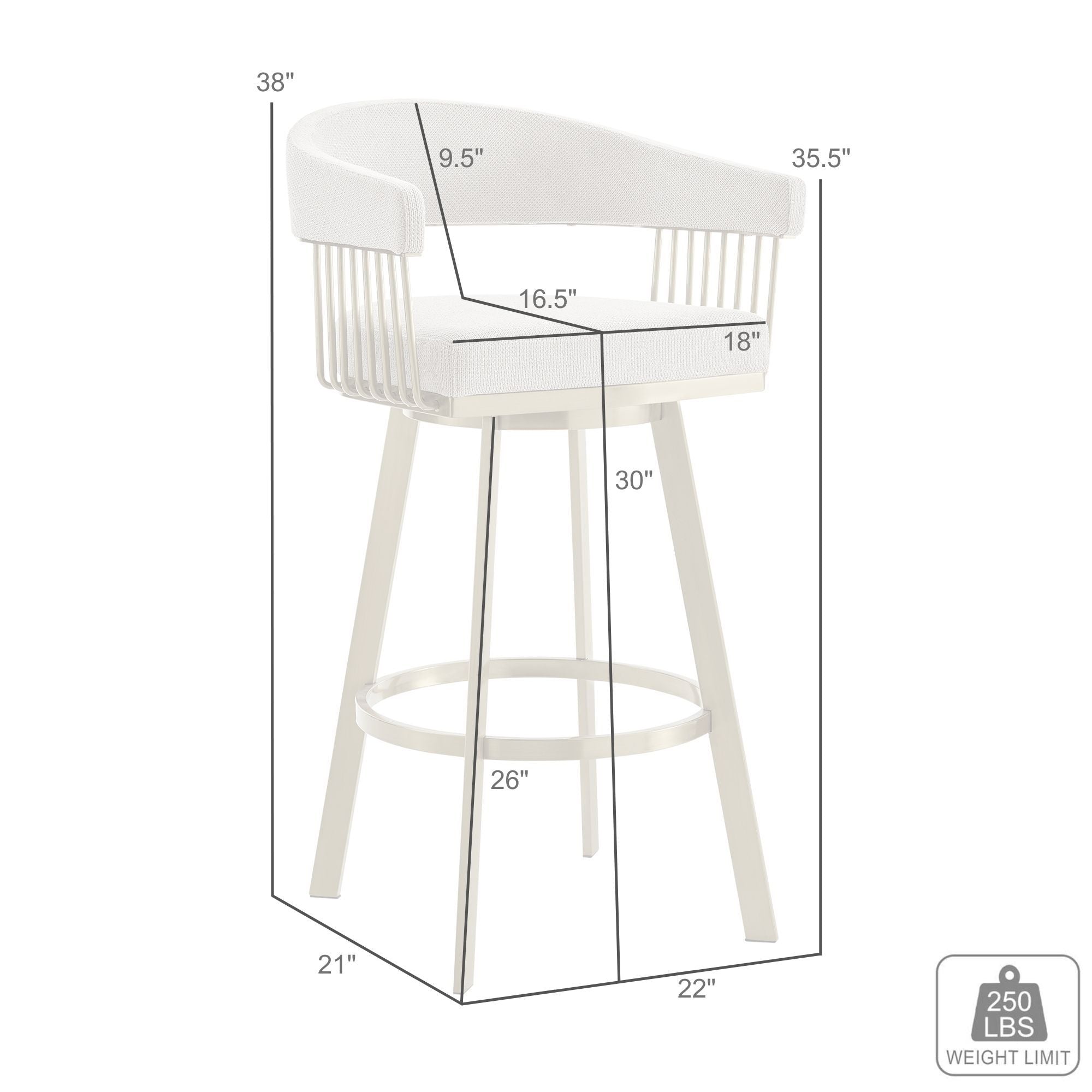 Chelsea - Swivel Fabric Stool