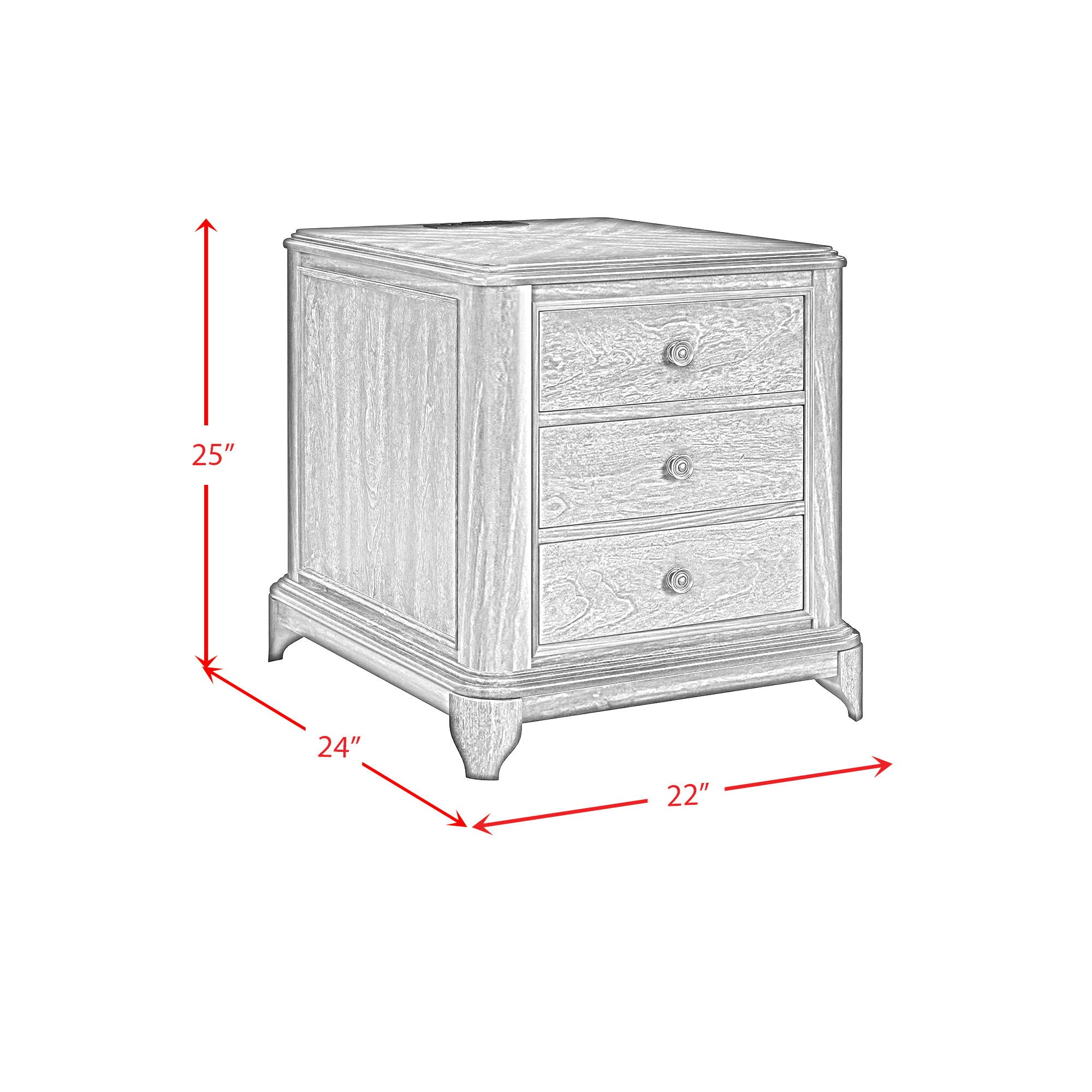 Phillipe - 2-Drawer Cabinet With USB - Cherry