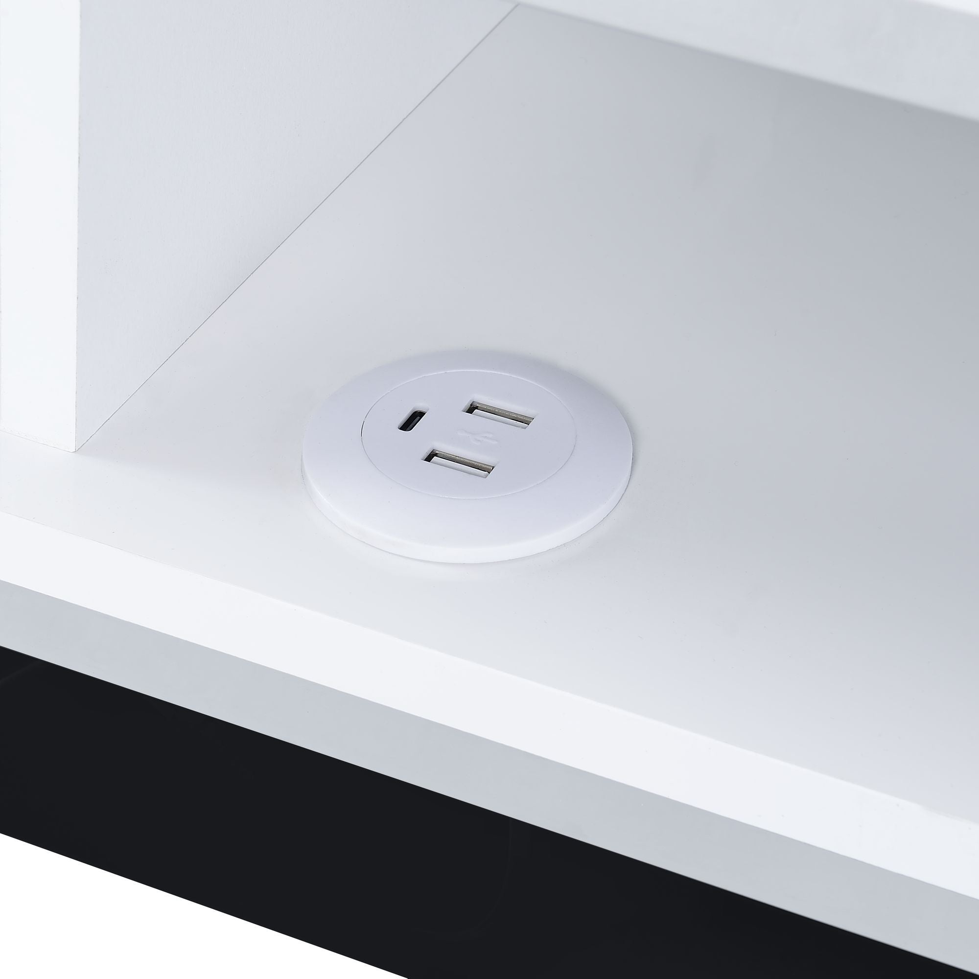 Midway - 80" TV Console With Firelight - White