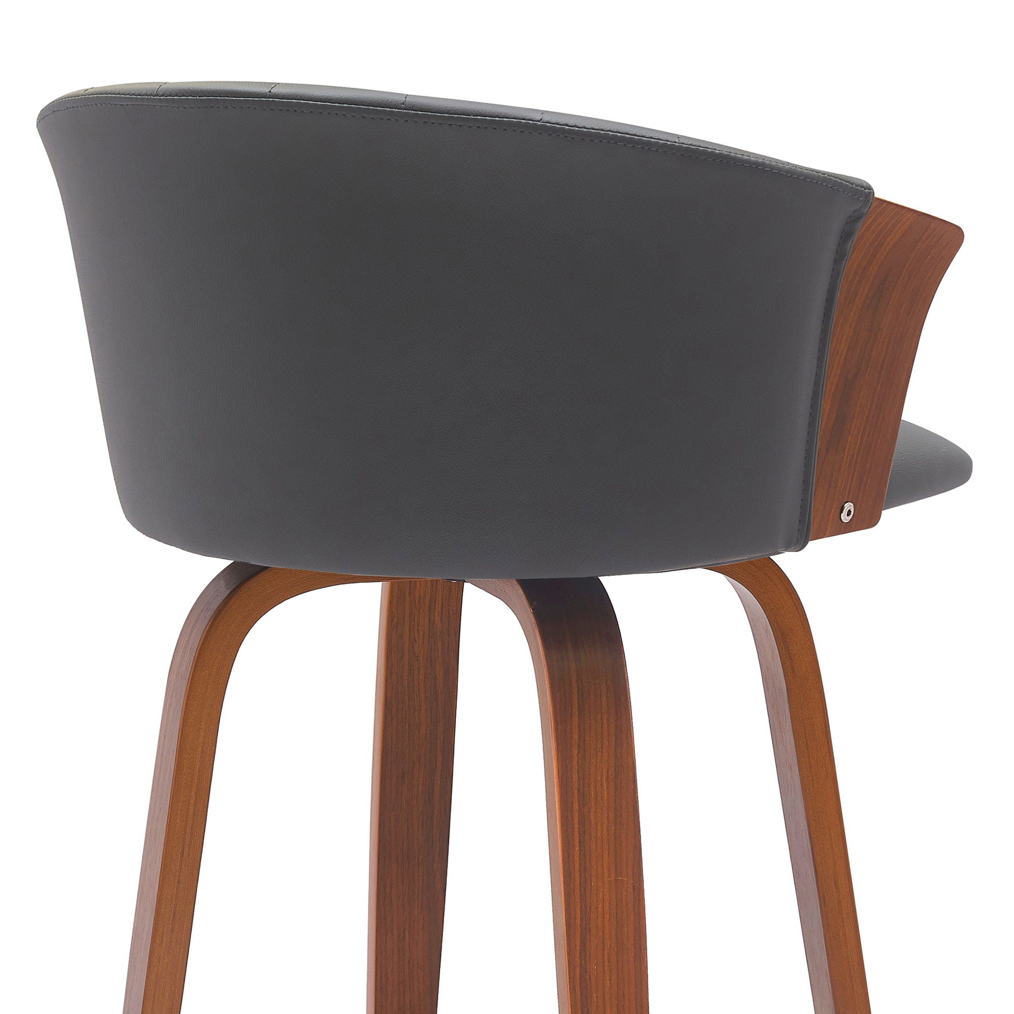 Diana - Swivel Walnut Wood Faux Leather Counter Stool