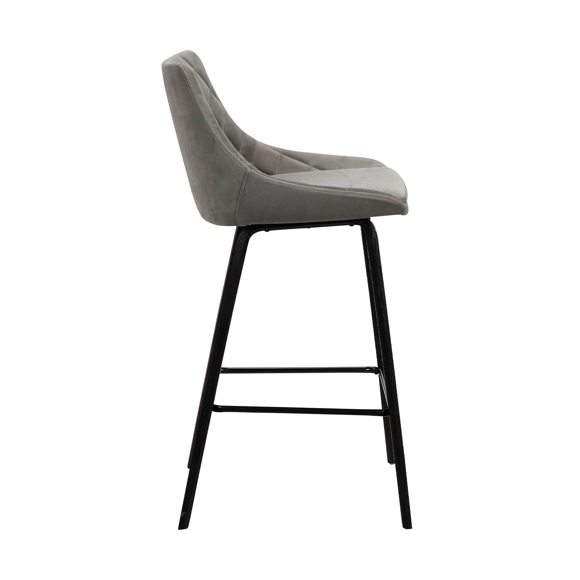 Dani - 26" Velvet Barstool - Black / Gray
