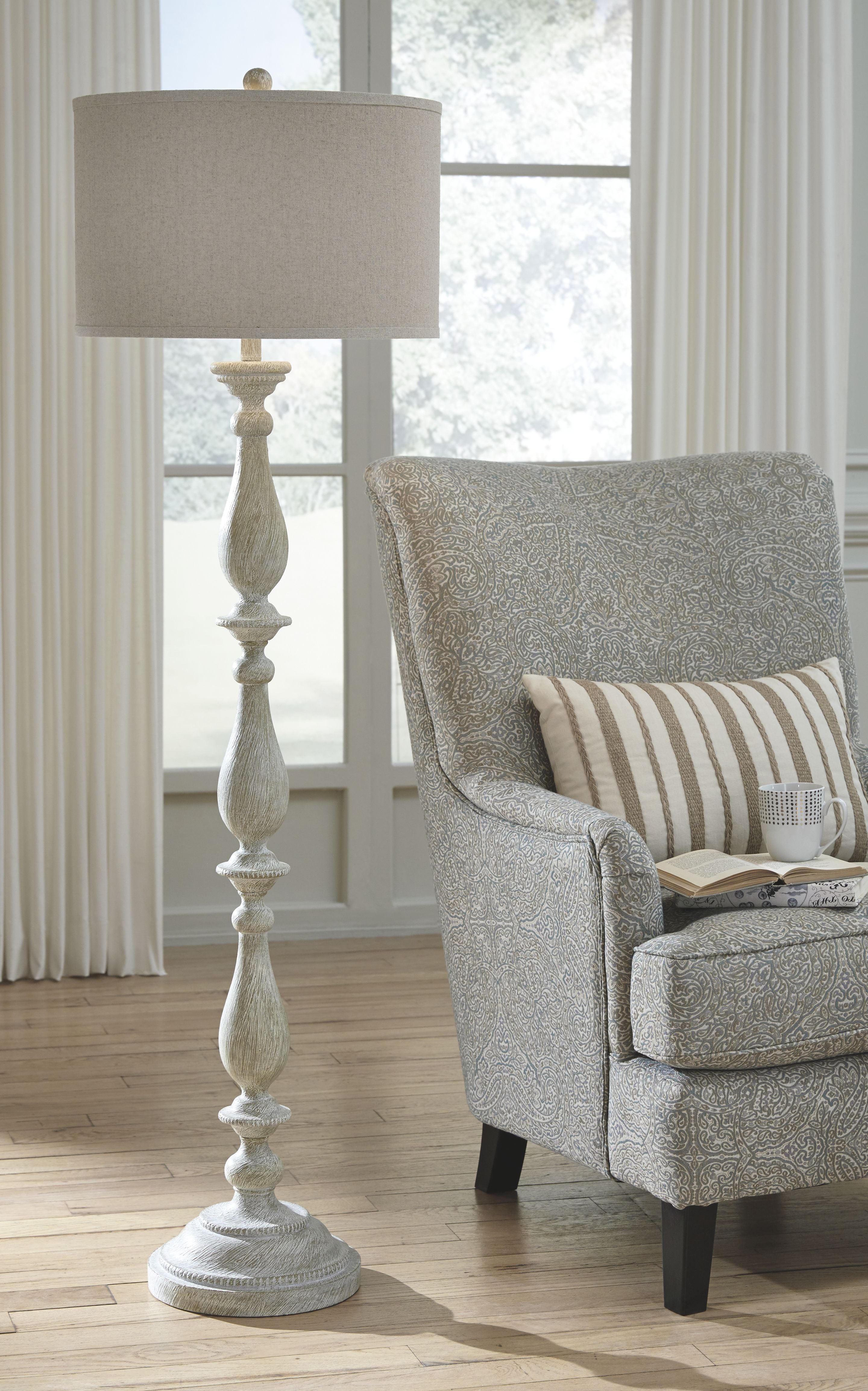 Bernadate - Poly Floor Lamp - Whitewash