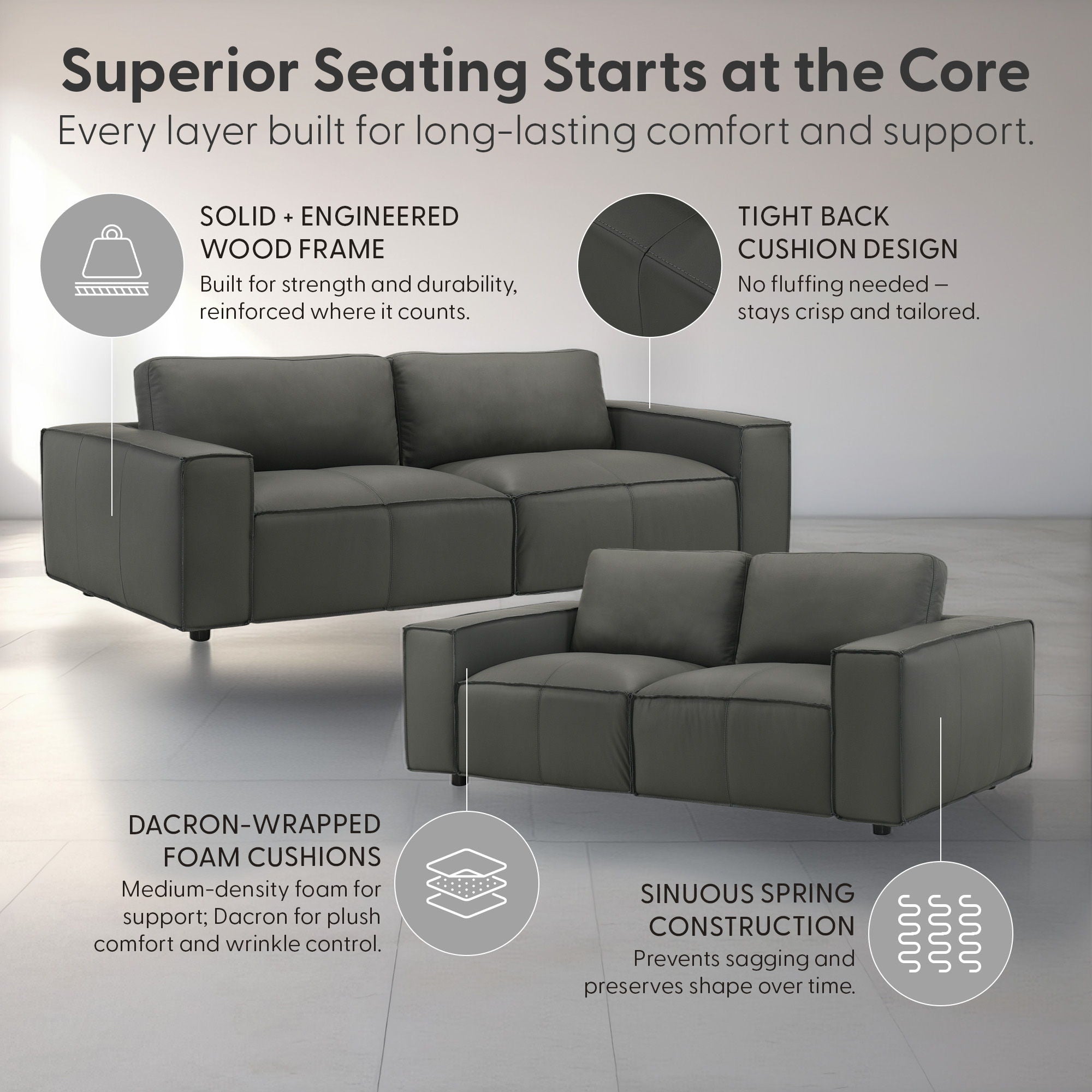 Clayton - 2-Piece Living Room Set (Sofa & Loveseat)