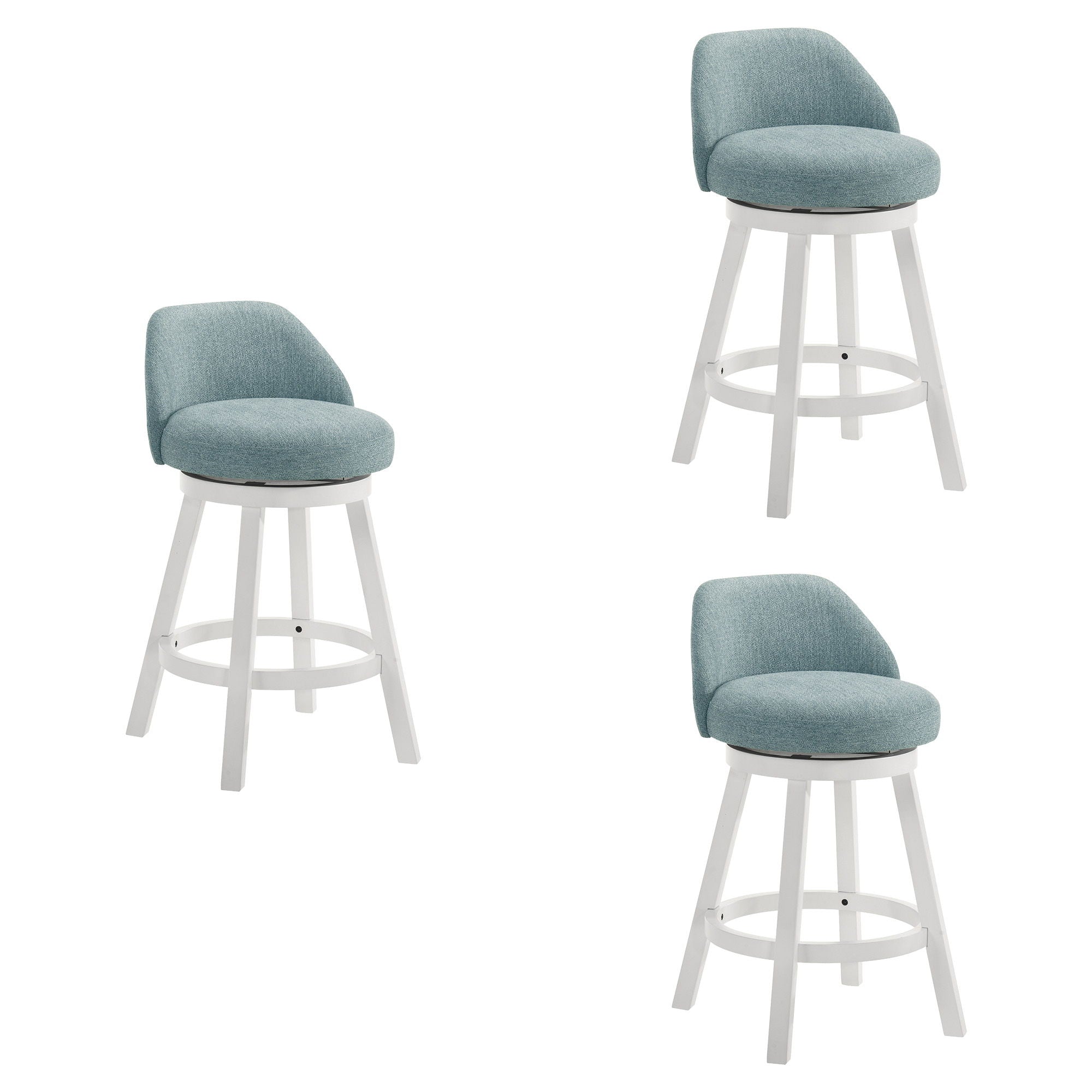 Erika - Modern Transitional Swivel Wood Counter Height Kitchen Bar Stool