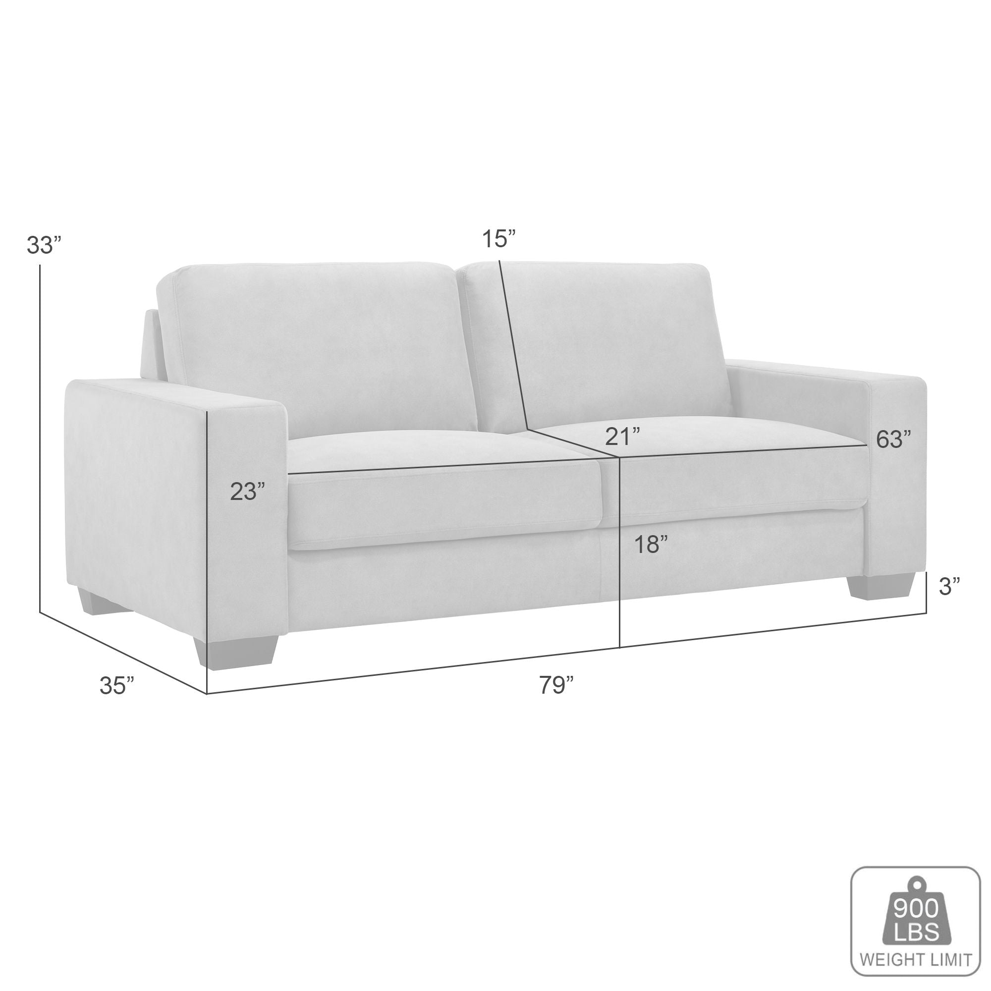 Yvonne - Fabric Sofa With Track Arms