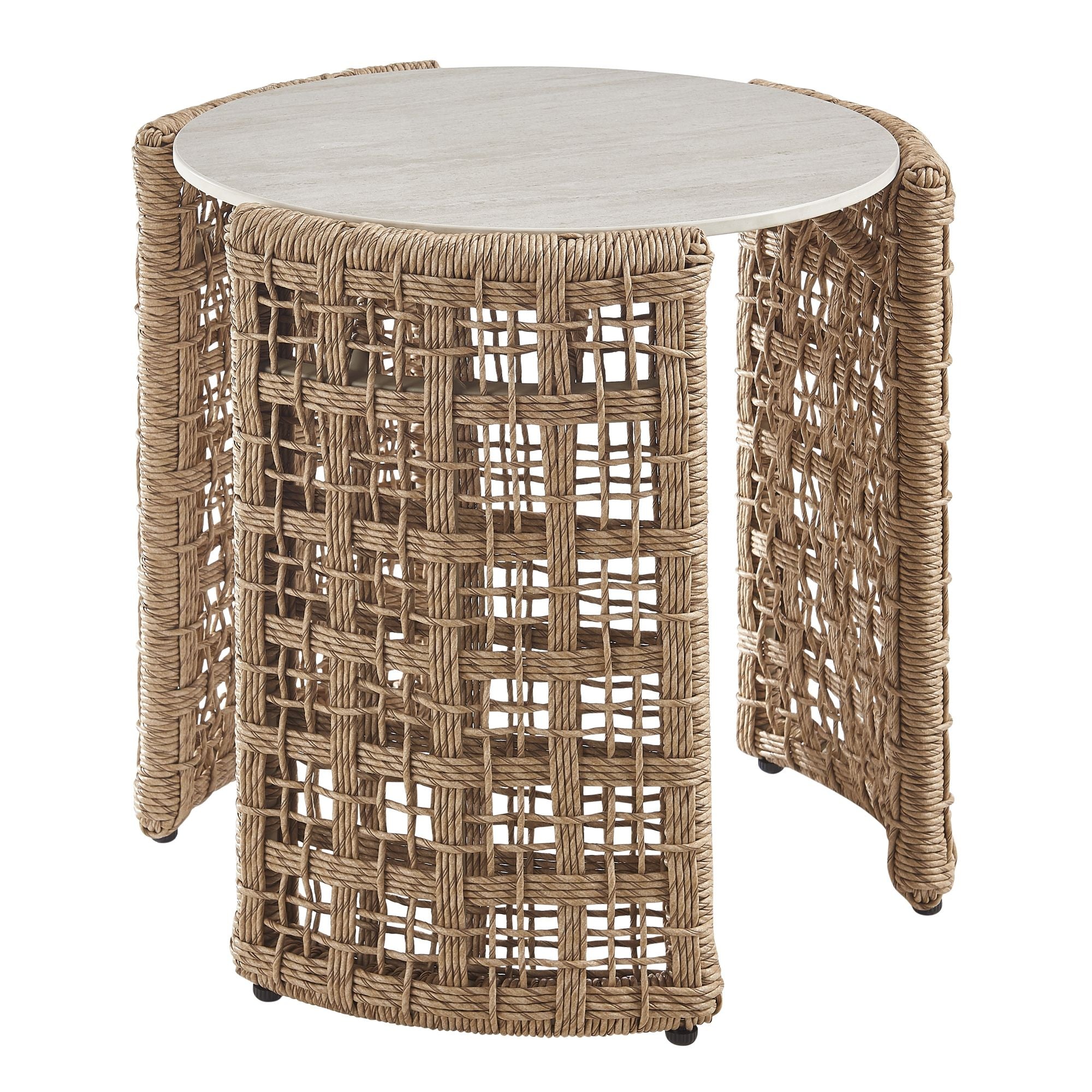 Driftbay - Powder Coated Metal Outdoor Conversation Set With Cushions