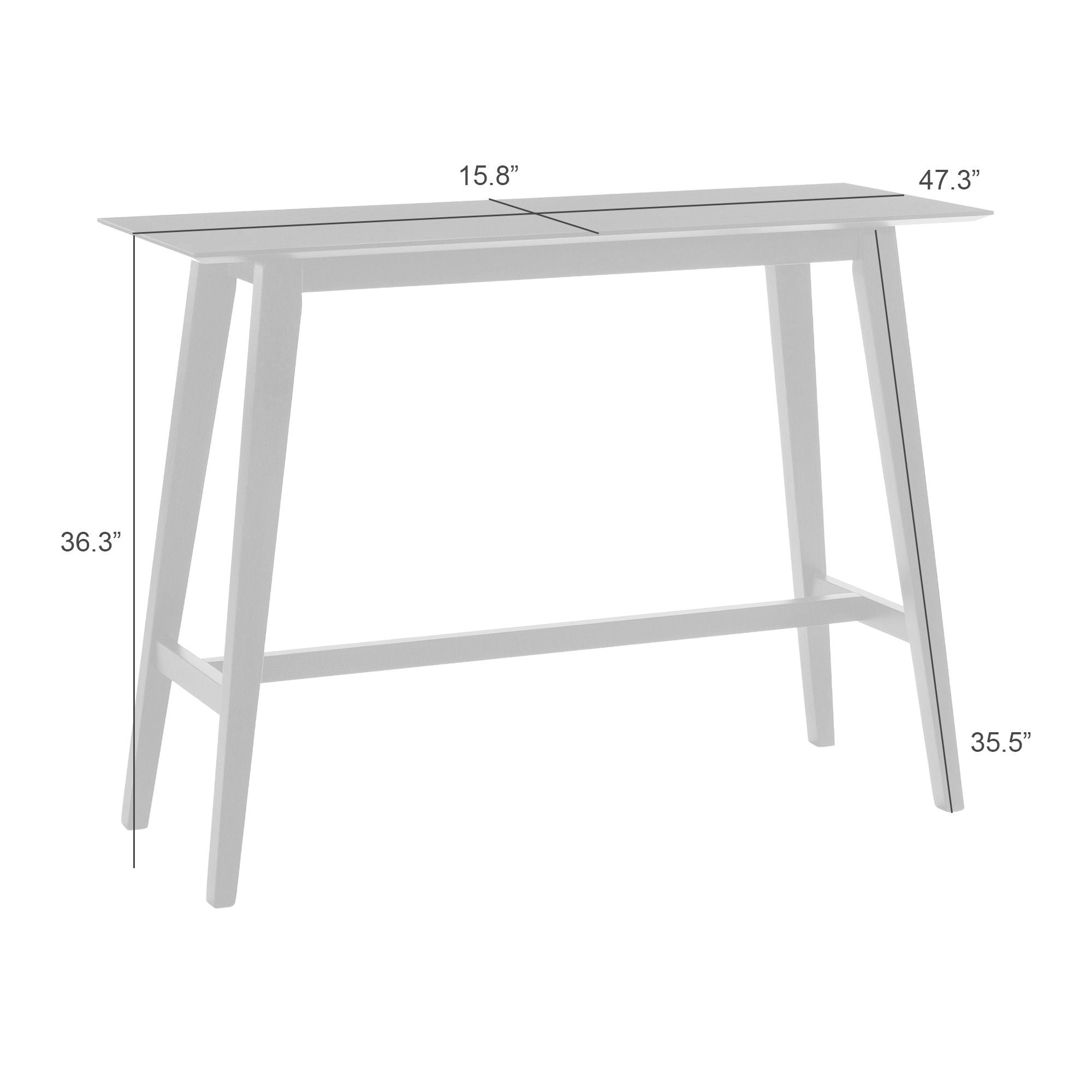 Laverna - 47.25" Wood Top Pub Table - Walnut