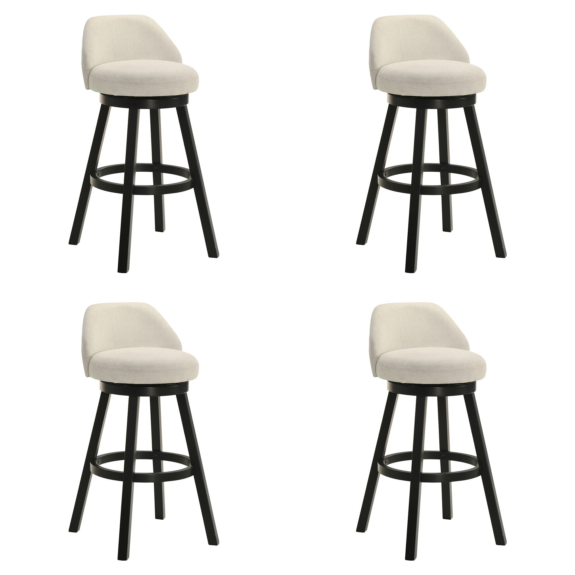 Erika - Modern Transitional Swivel Wood Bar Height Kitchen Bar Stool