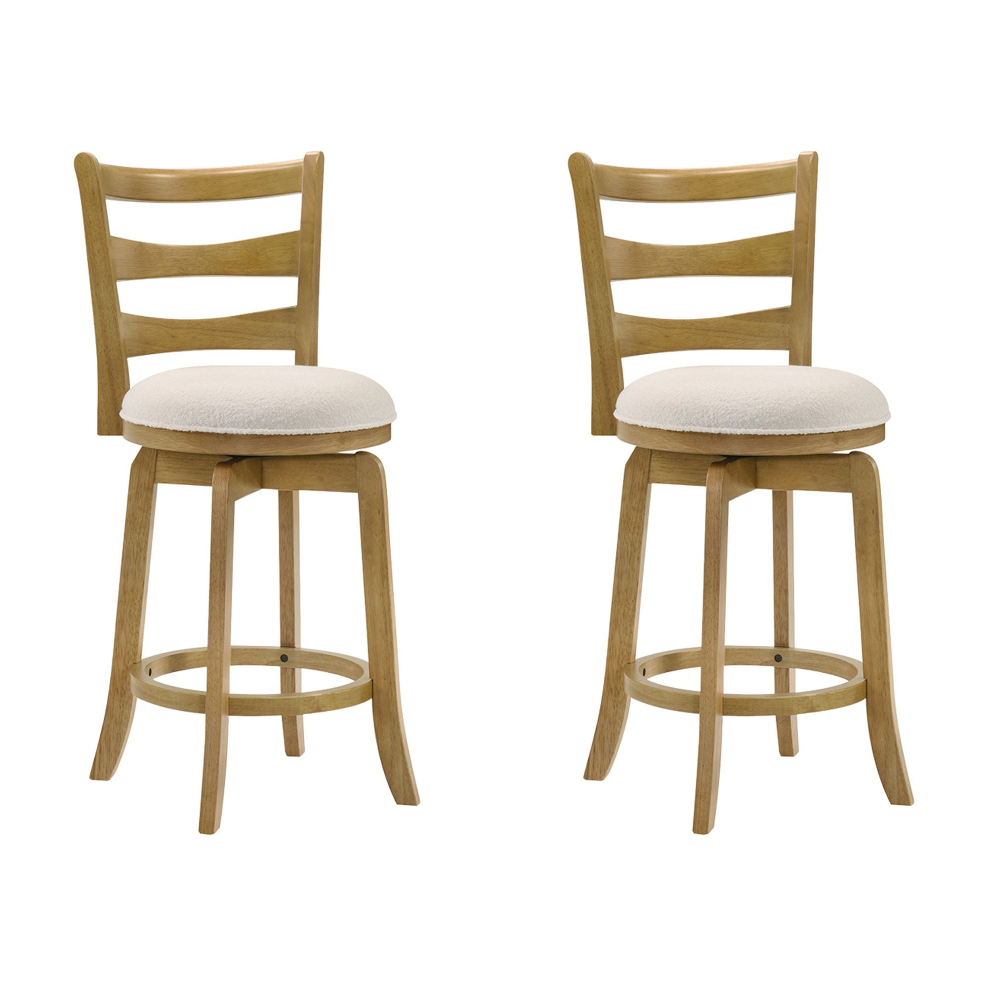 Melindra - Modern Farmhouse Swivel Wood Counter Height Kitchen Bar Stool