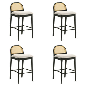 Lucio - Modern Farmhouse Wood Bar Height Kitchen Bar Stool