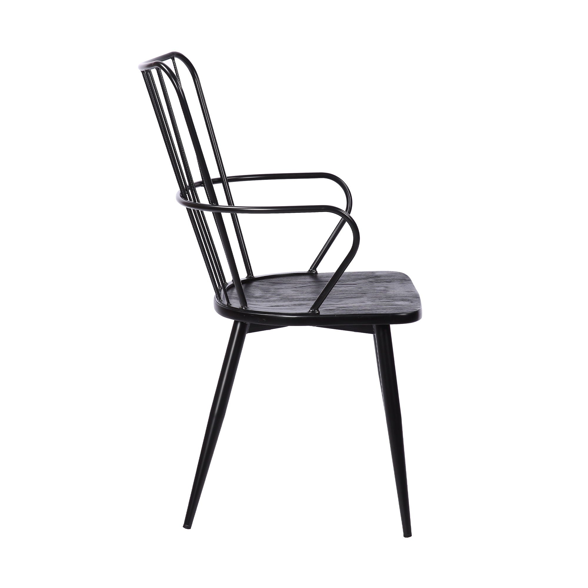 Parisa - High Back Steel Framed Side Chair - Black Powder / Brushed