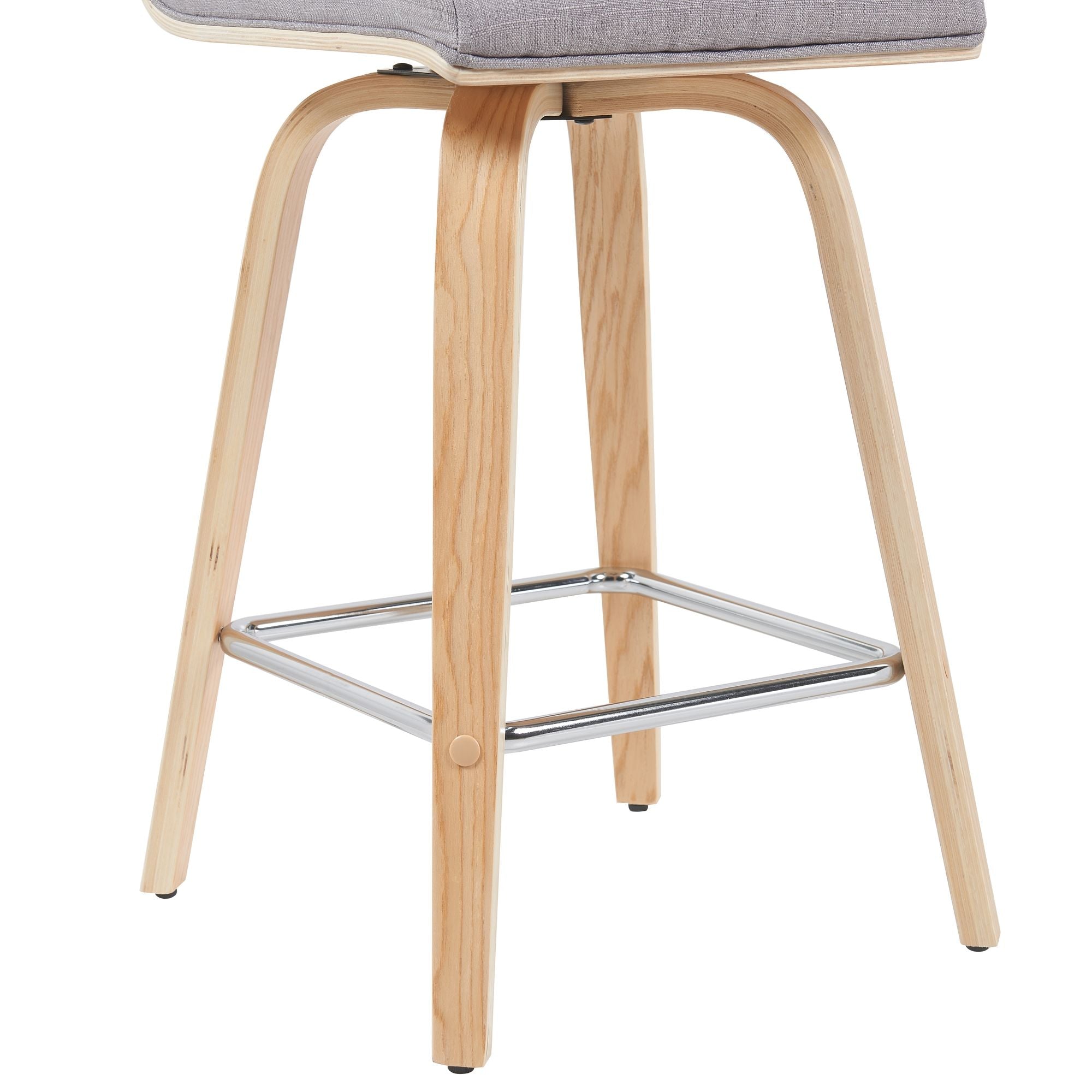 Vienna - Modern Counter Height Swivel Bar Stool - Patterned Oak Wood Frame