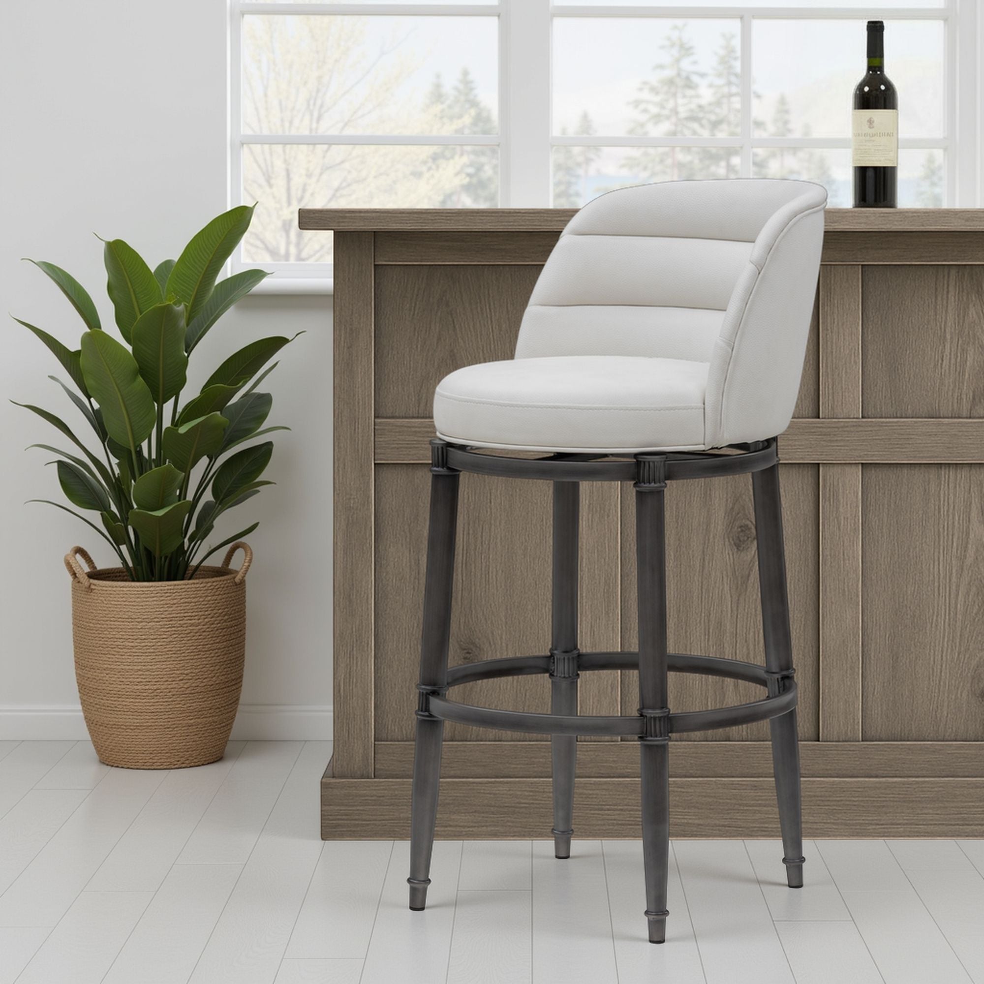 Eunice - Faux Leather Upholstered Swivel Barstool