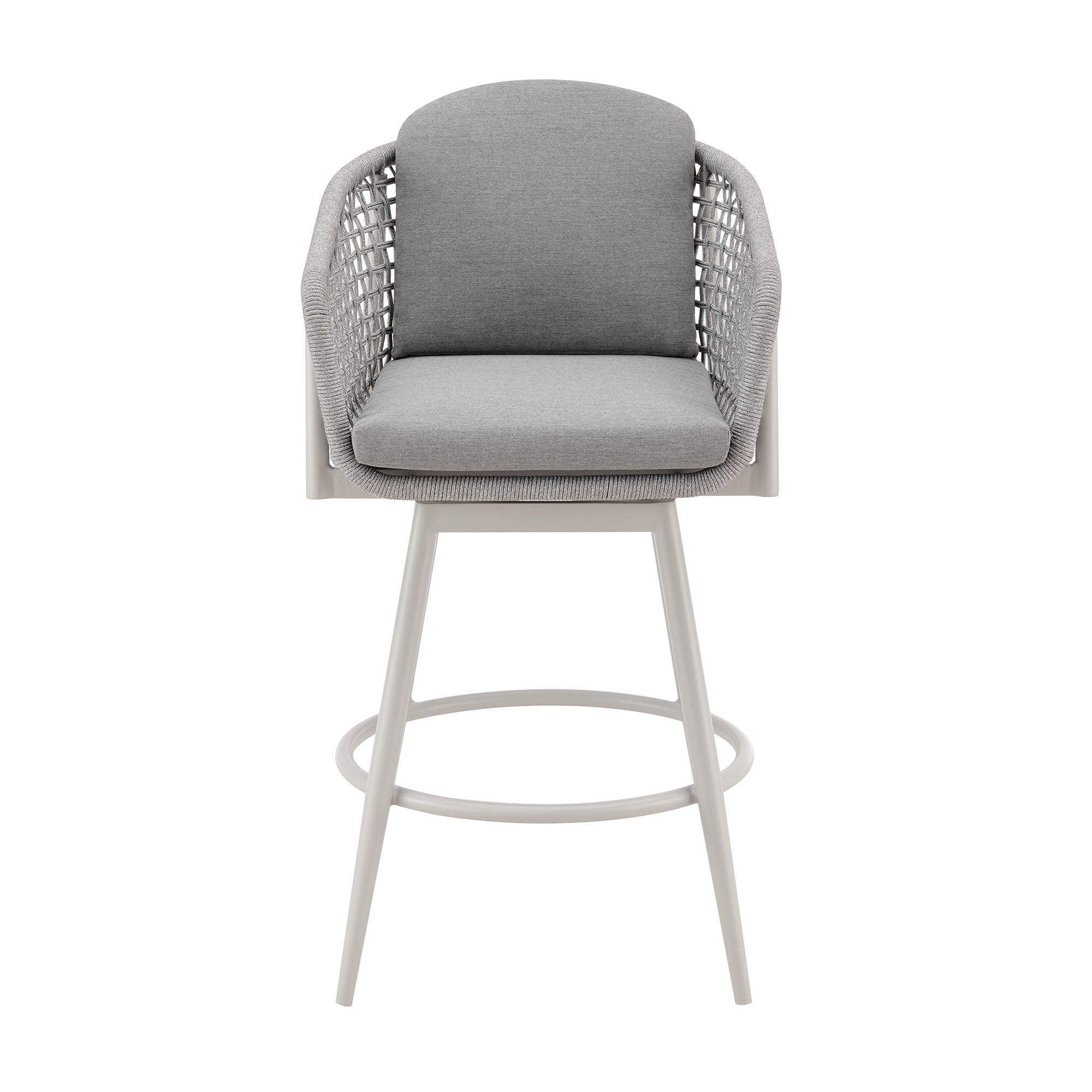 Rhodes - Outdoor Patio Swivel Counter Stool - Light Gray