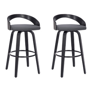 Sonia - 26" Counter Height Swivel Bar Stool - Black Wood