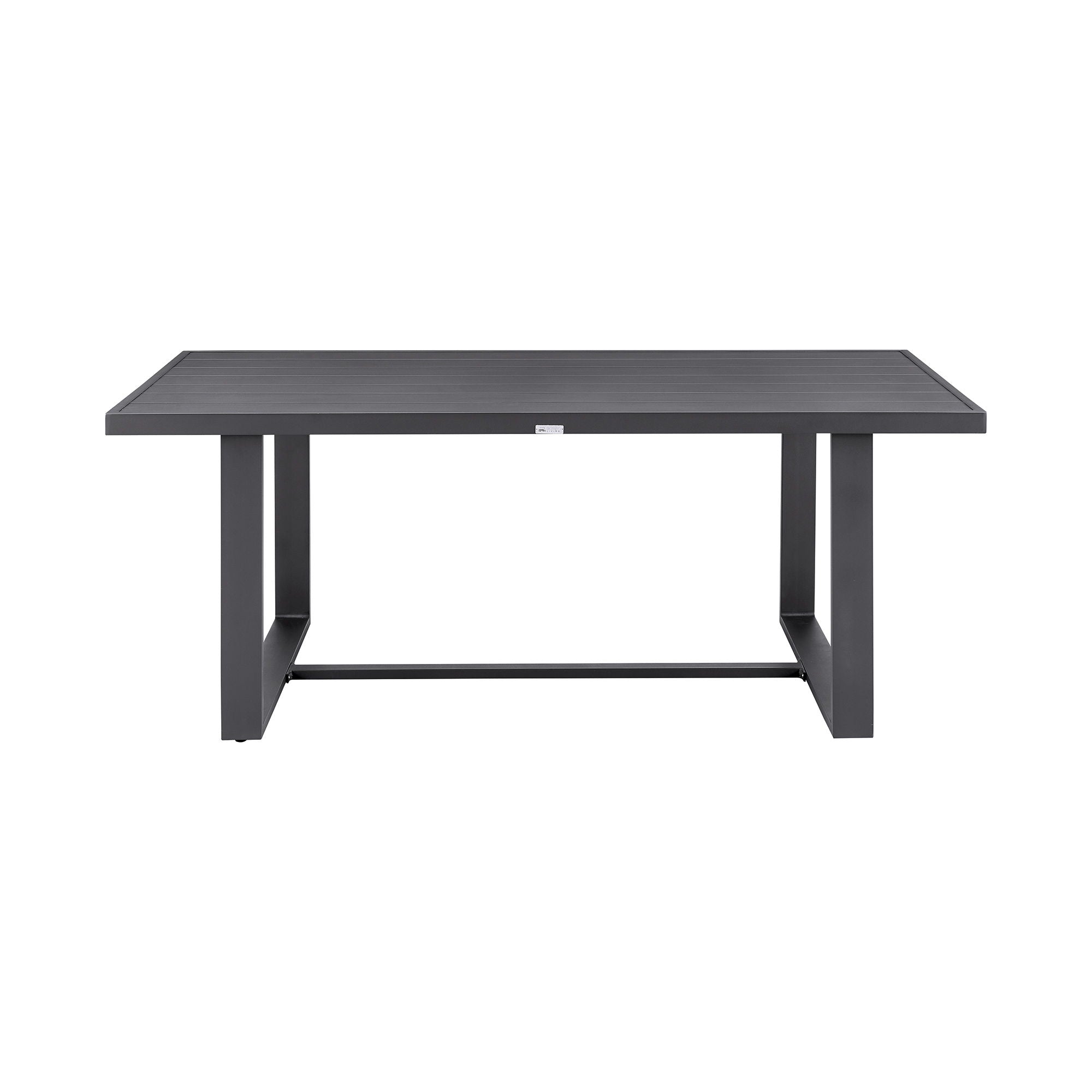 Menorca - Outdoor Patio 5-Piece Dining Table Set In Aluminum With Gray Cushions