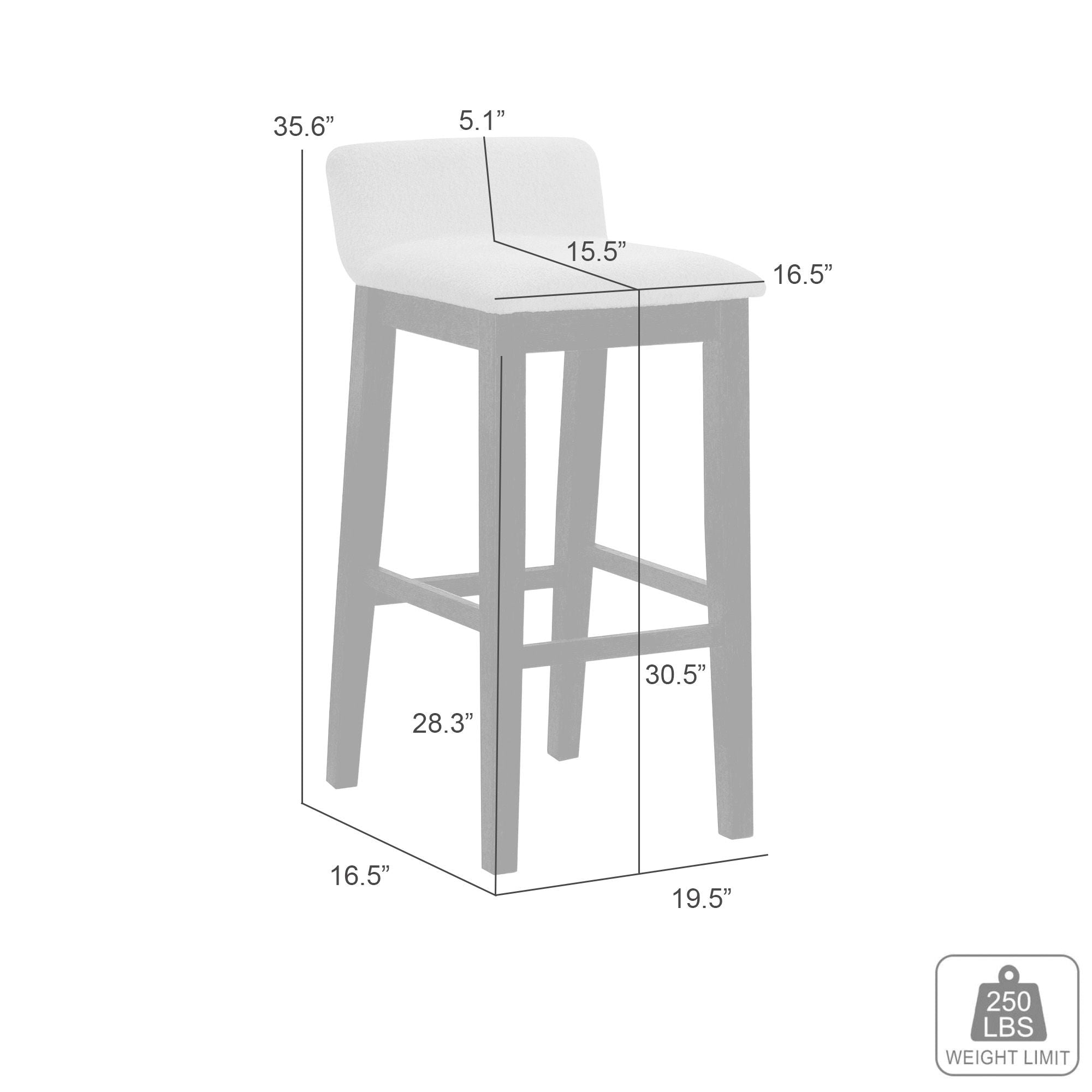 Annikah - Modern Transitional Wood Bar Height Kitchen Bar Stool