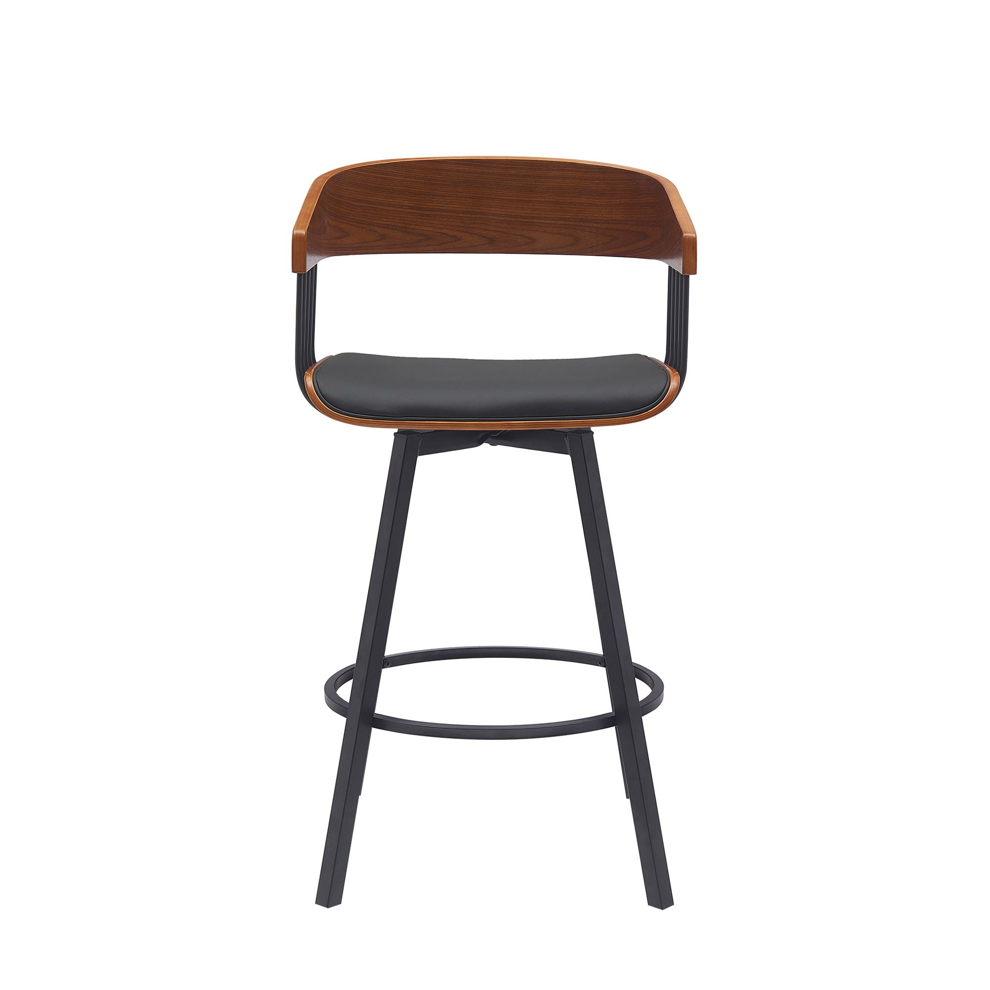 Athena - 27" Swivel Walnut Counter Stool - Black
