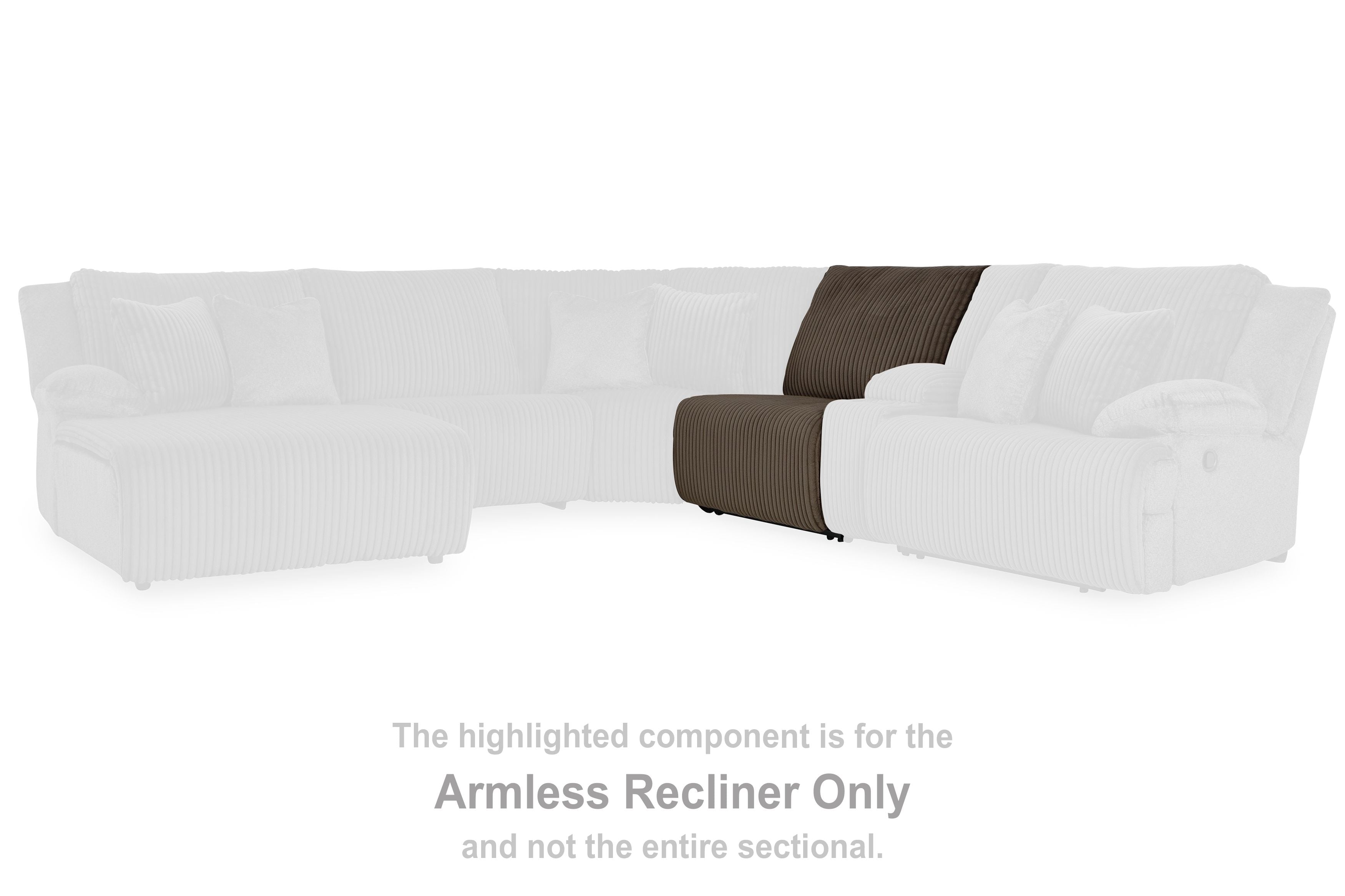 Top Tier - Armless Recliner - Chocolate