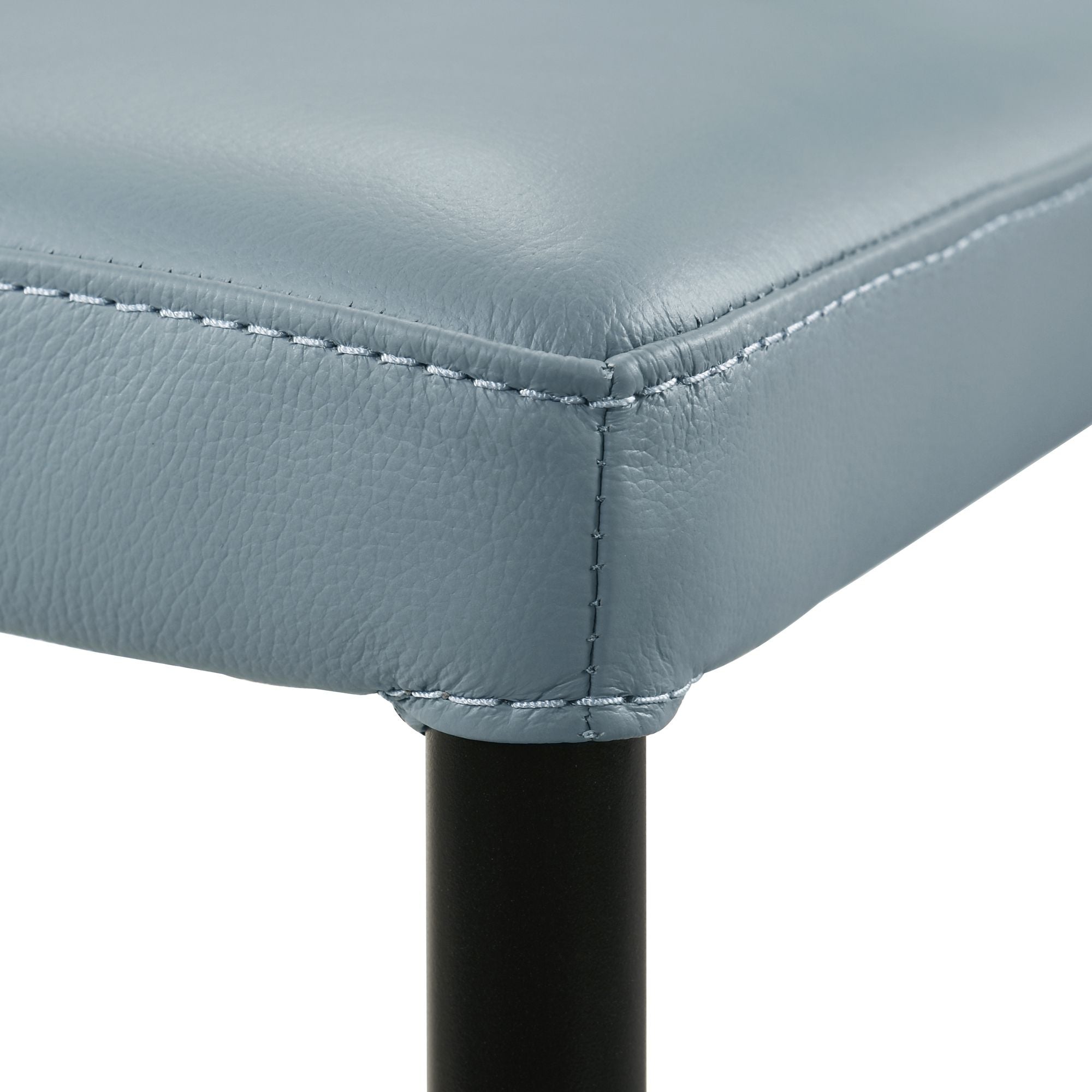 Meriam - Full Back Top Grain Leather Upholstered Metal Dining Chairs (Set of 2)