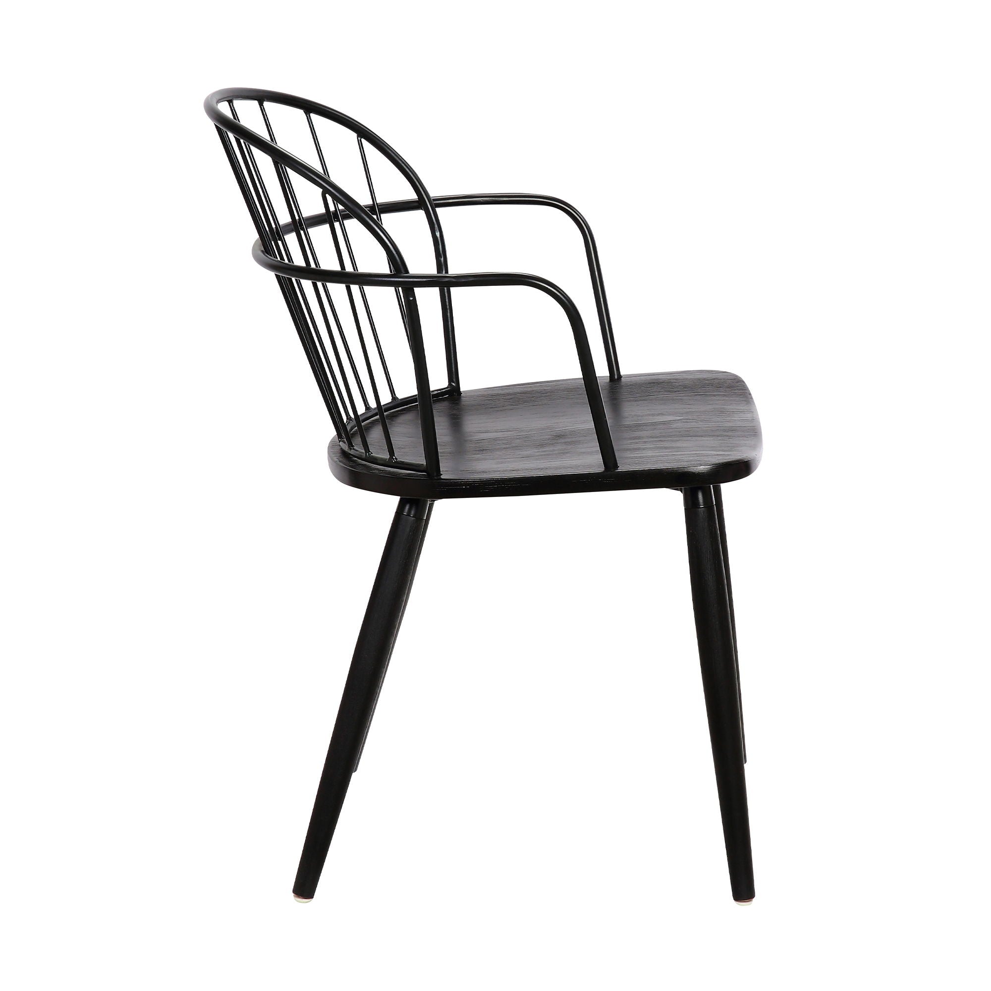 Bradley - Steel Framed Side Chair - Black Powder / Black Brushed