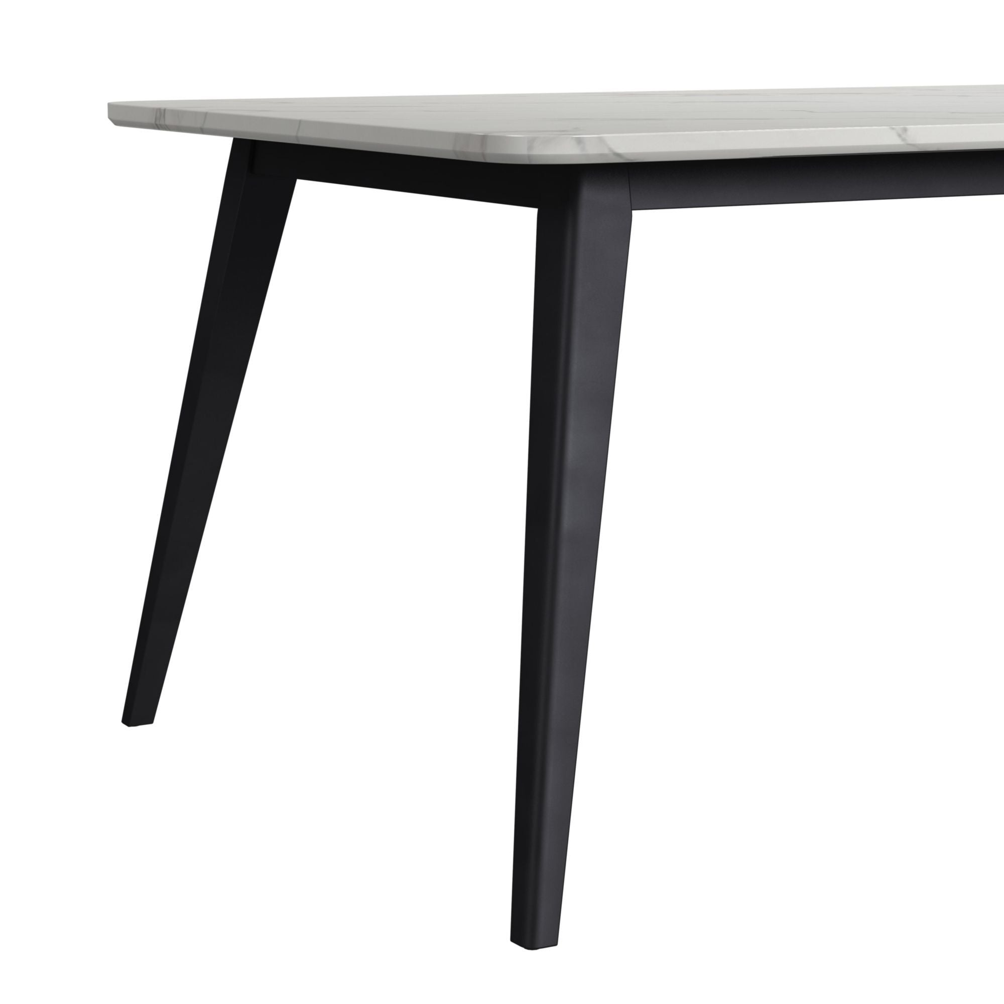 Marlene - Dining Table With White Faux Marble Top - White