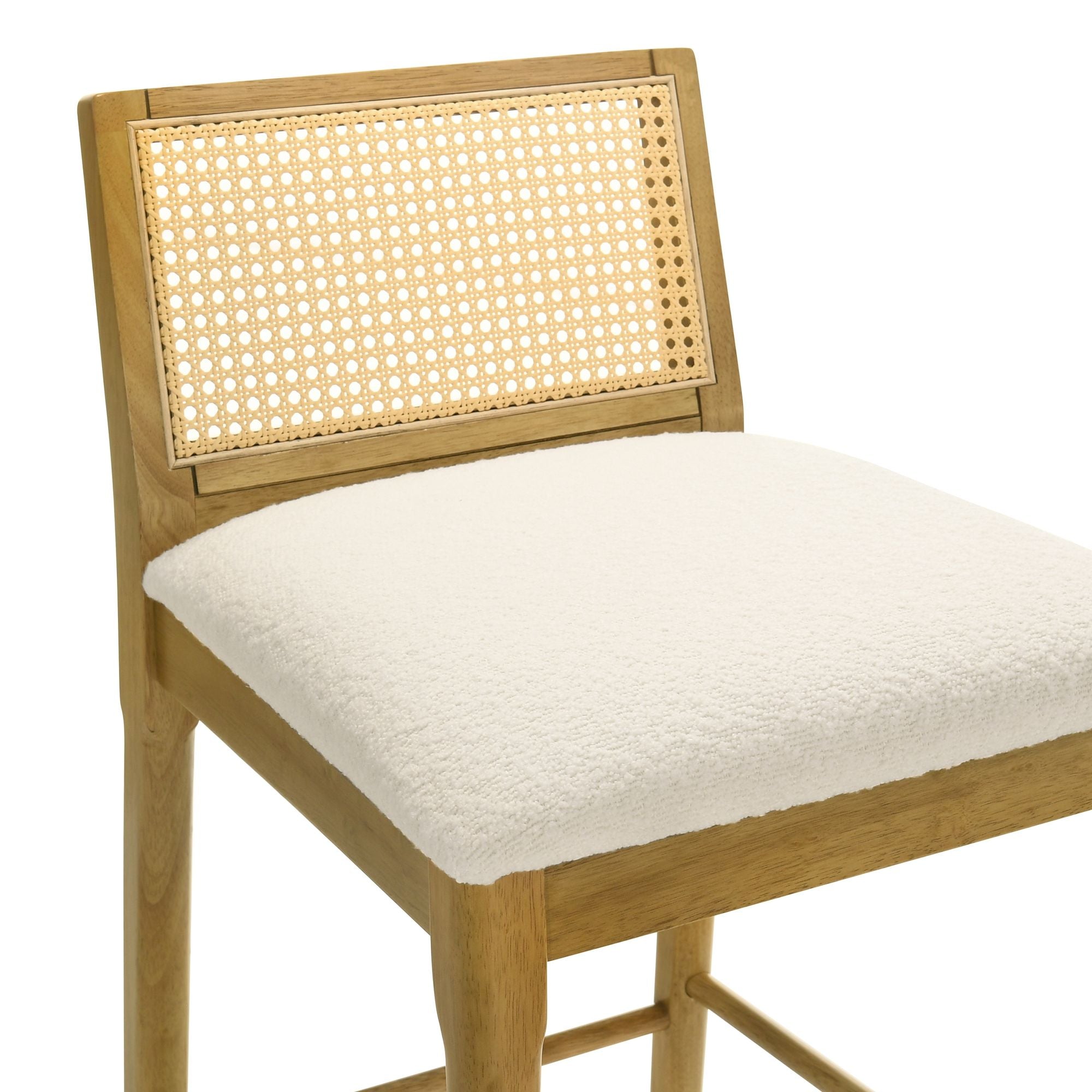 Tobias - Coastal Modern Wood Bar Height Kitchen Bar Stool