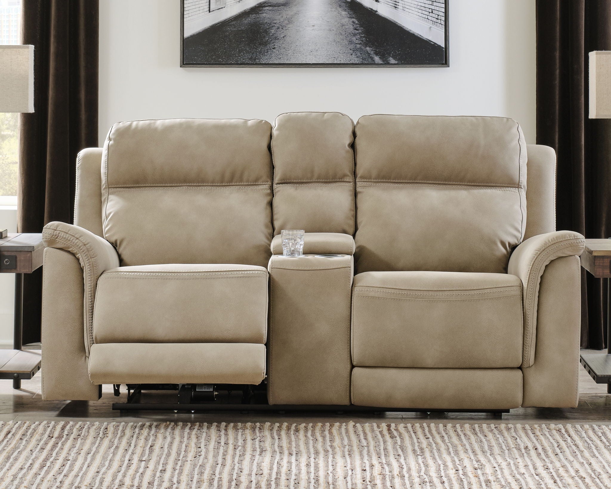 Next-Gen Durapella - Reclining Power Loveseat With Console