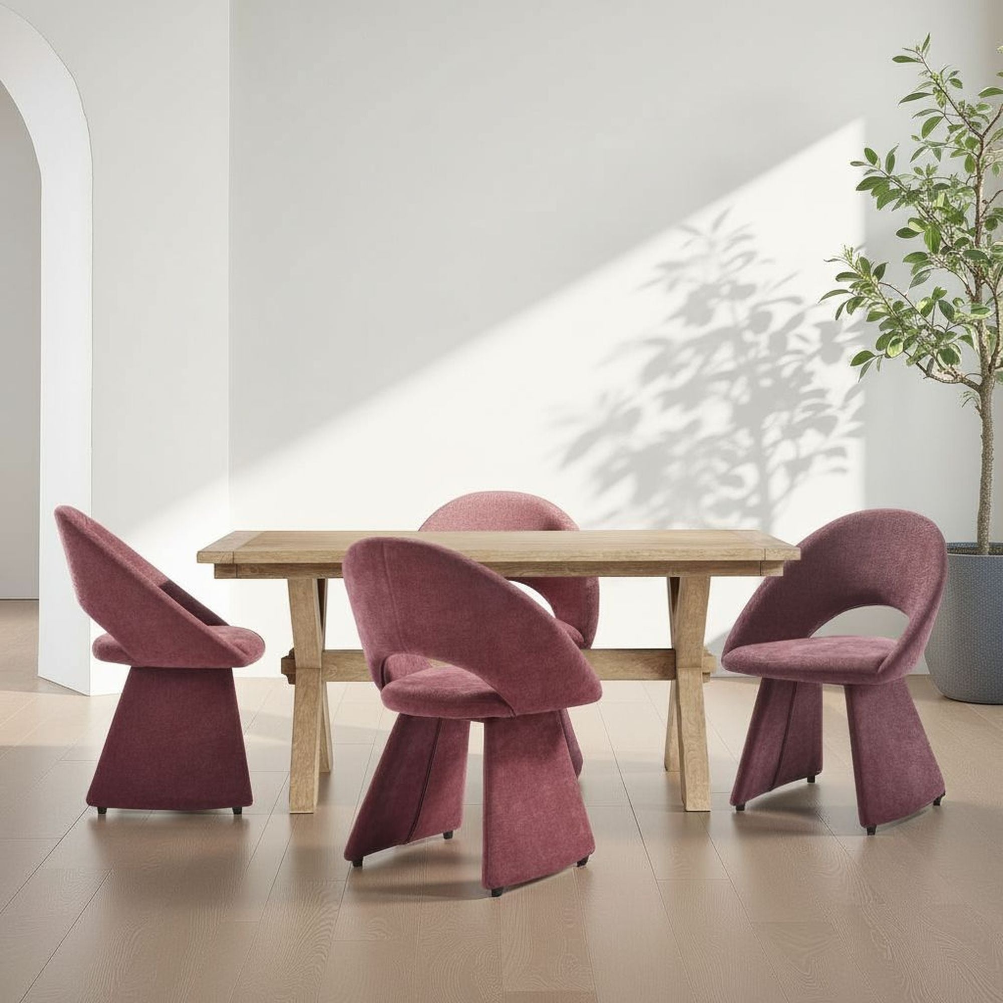 Angelina - Modern Curved Back Upholstered Dining Chair