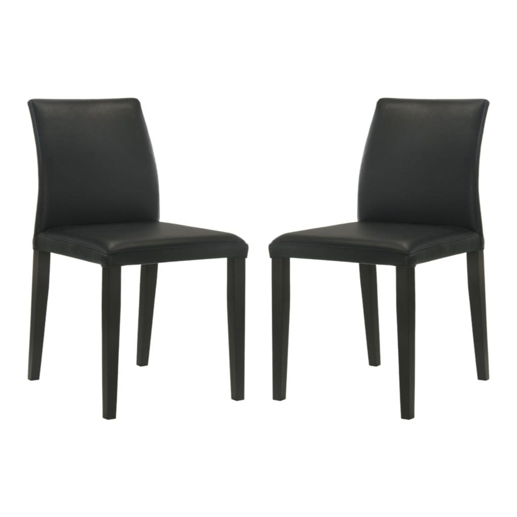 Elyza - Full Back Top Grain Leather Upholstered Wood Dining Chairs (Set of 2)