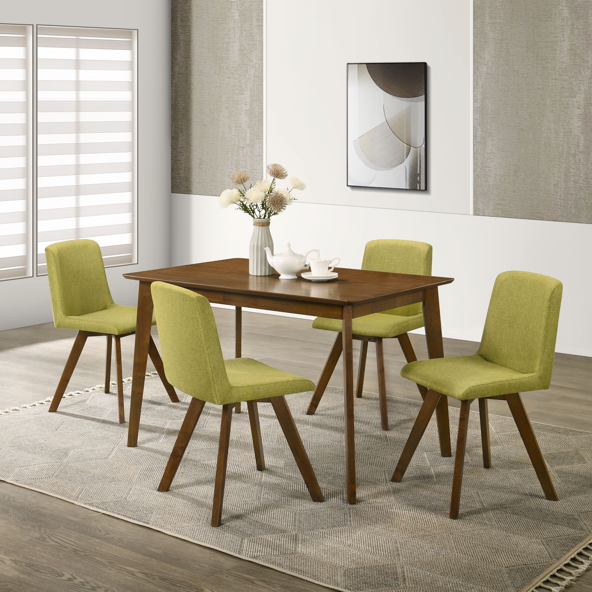 Gina - 5-Piece Rectangular Dining Set With Upholstered Chairs