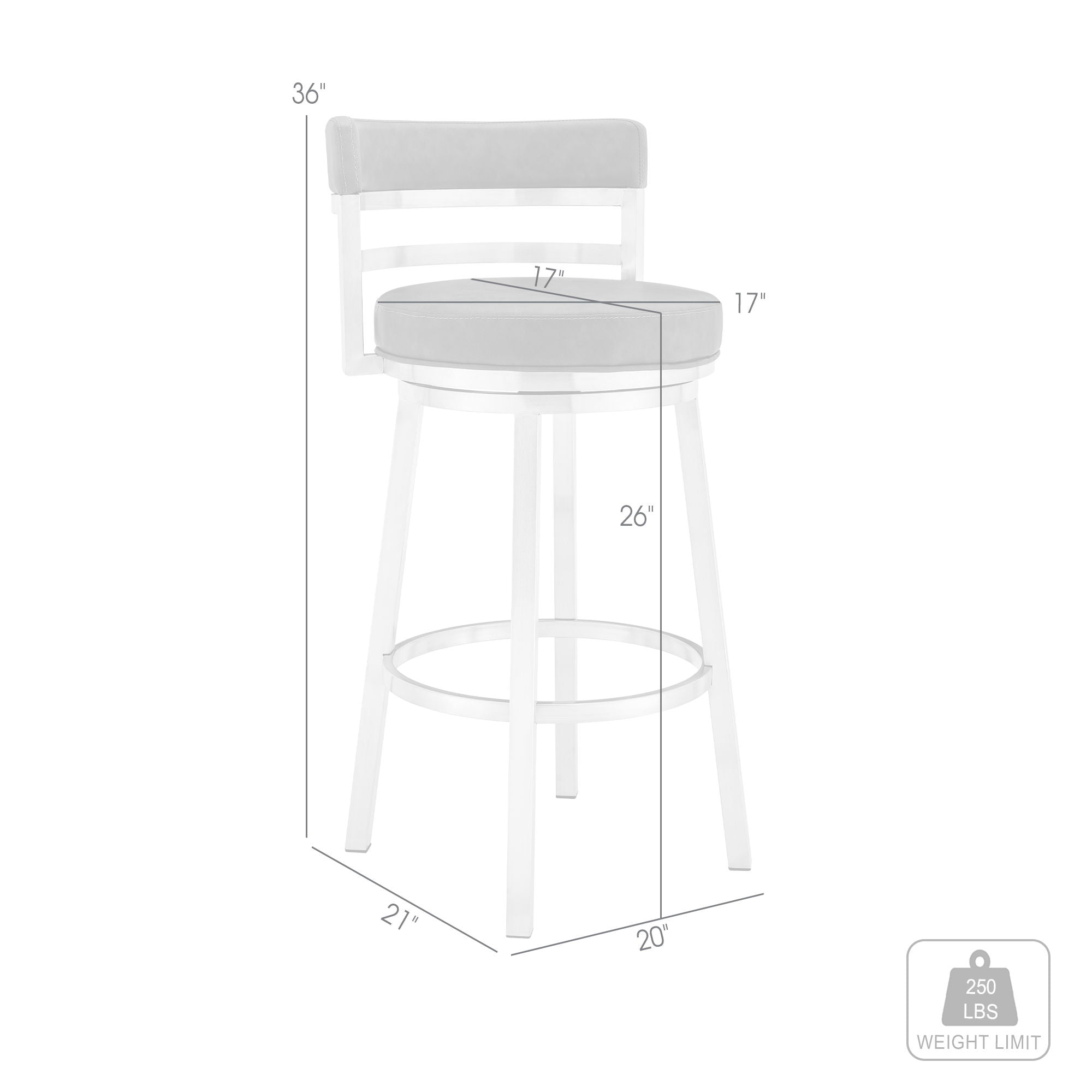 Titana - Swivel Faux Leather And Brushed Stainless Steel Bar Stool