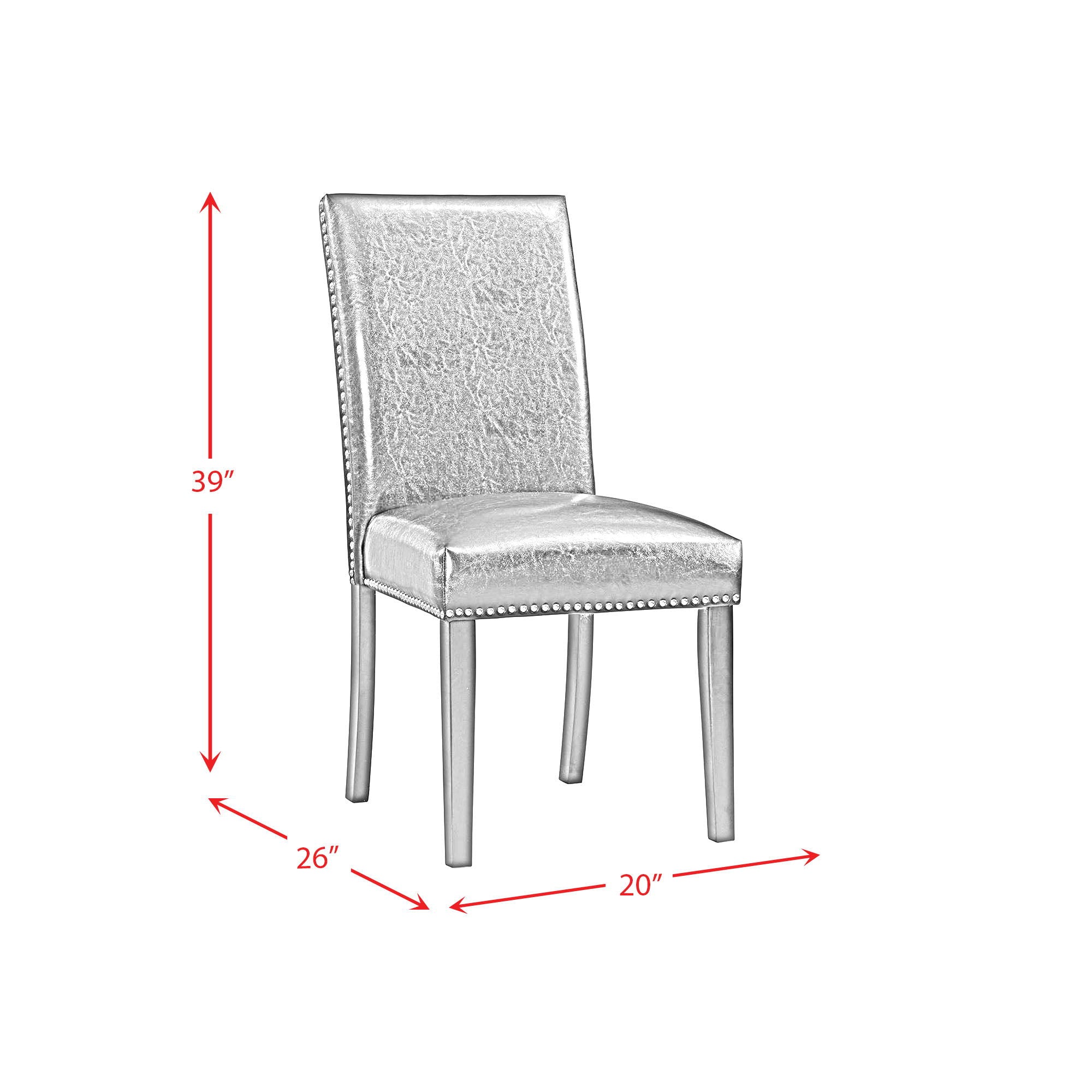 Francesca - Rectangular 5 Piece Gray PU Chairs Dining Set, Table & Four Chairs - Gray Marble