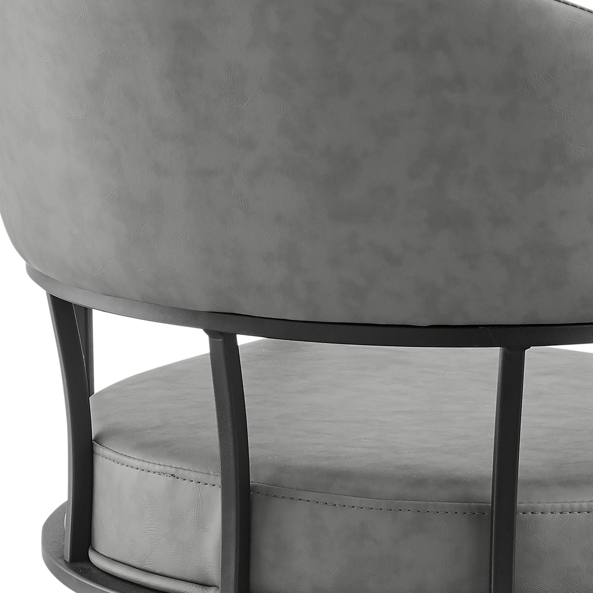 Tibet - Swivel Rolling Dining Chair - Matte Black / Vintage Gray