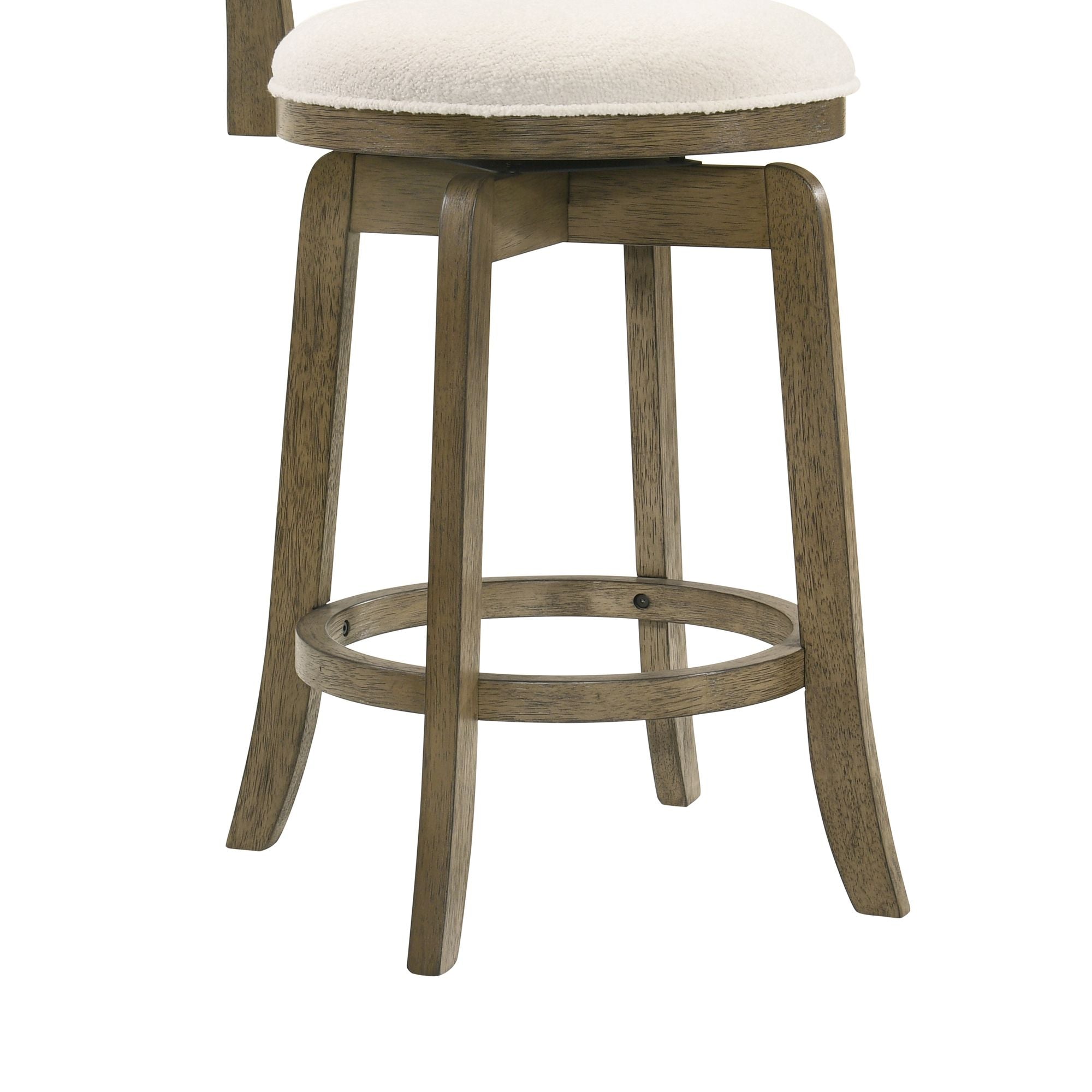 Melindra - Modern Farmhouse Swivel Wood Counter Height Kitchen Bar Stool