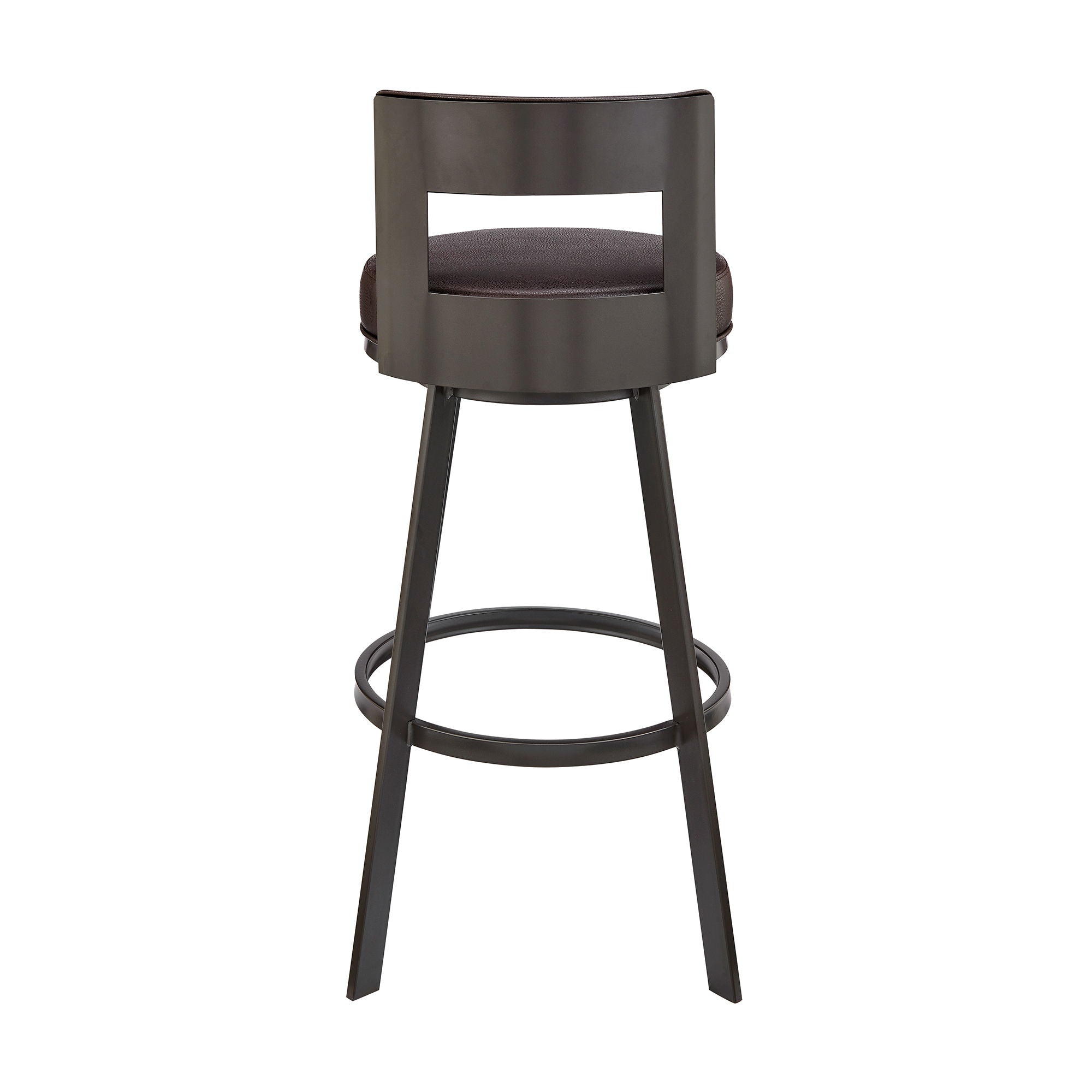 Lynof - Swivel Counter Stool - Black Finish